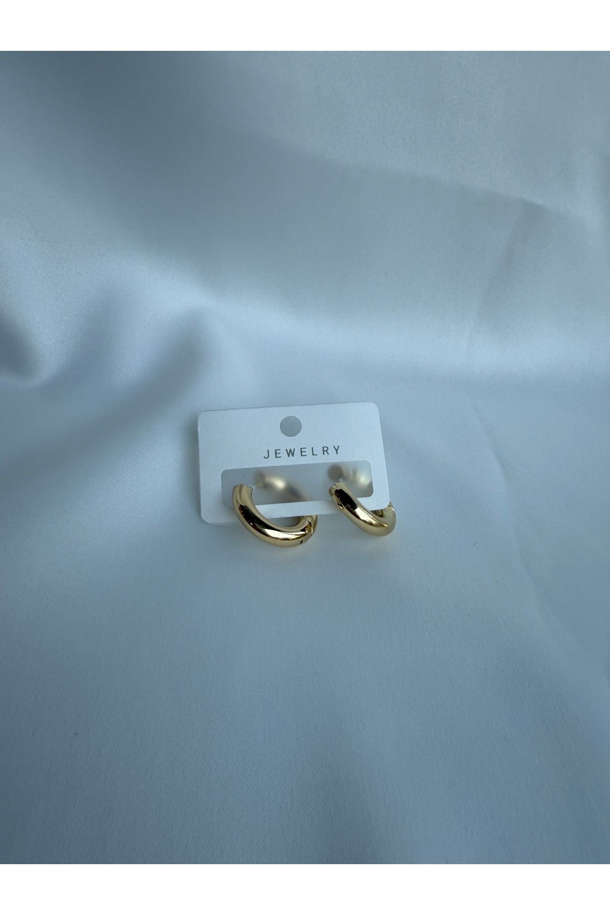 Tasarım daire gold küpe