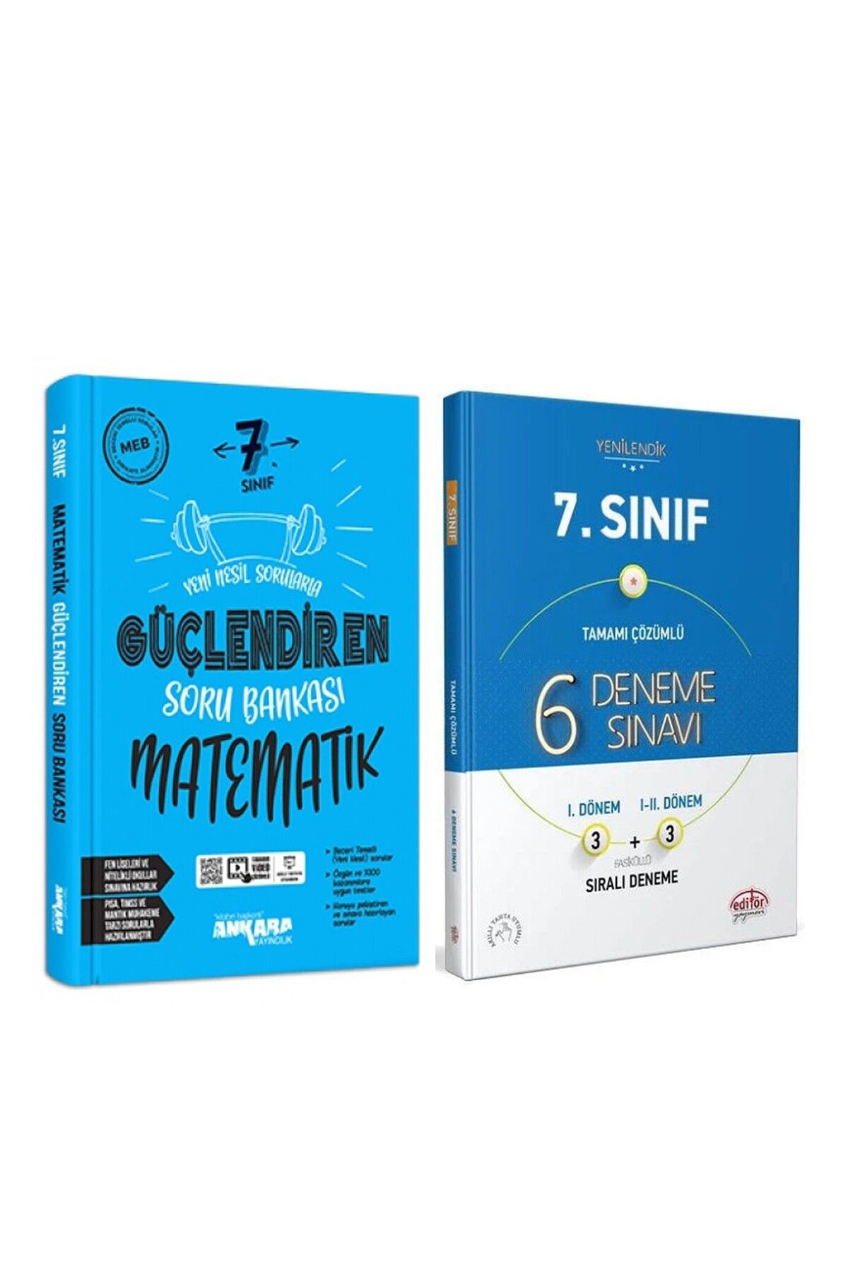 Ankara Kitap Merkezi Ankara Yayıncılık 7.Sınıf Matematik Soru Bankası ve Editör Yayınları 6 lı Deneme Seti 2 Kitap
