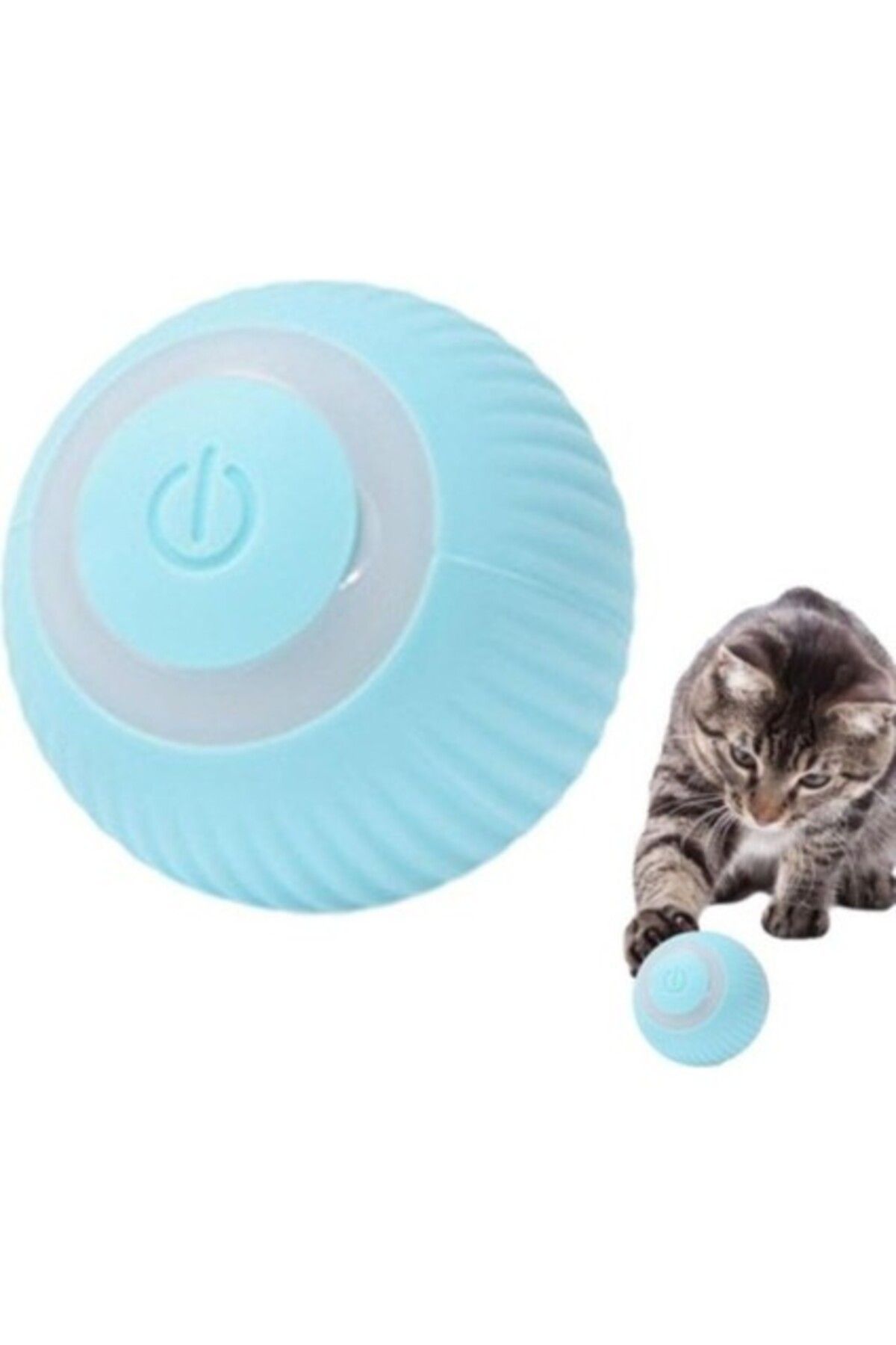 Bestpet Gunkes Top Kedi Oyuncakları Interaktif Kedi Köpek Şarjlı Oyun Topu Mavi
