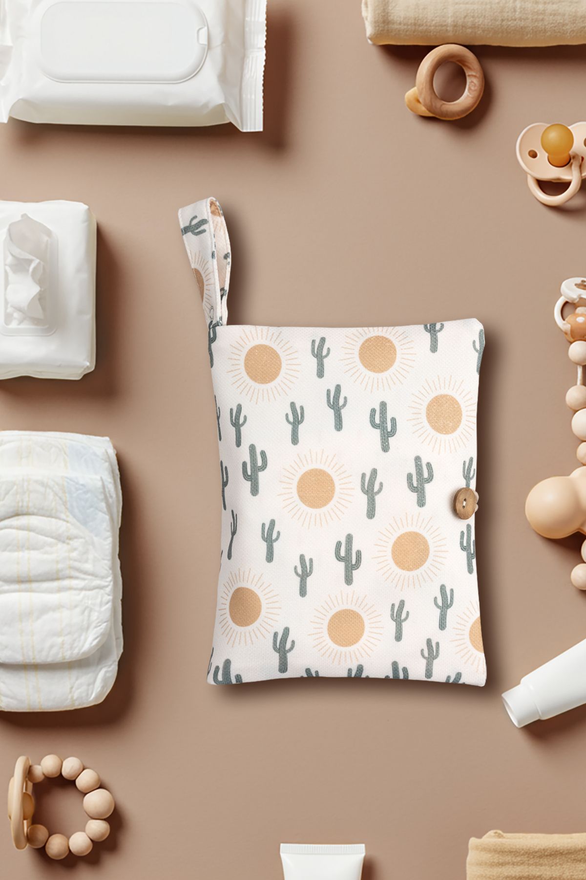 Maison Routine Anne Bebek Bakım Çantası Yenidoğan Alt Açma Değiştirme Düzenleyici Çanta Organizer Cactus