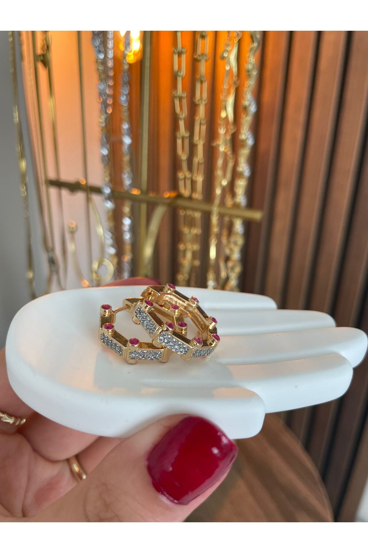 YSX JEWELRY Kimler Geldi Kimler Geçti Leyla Küpesi