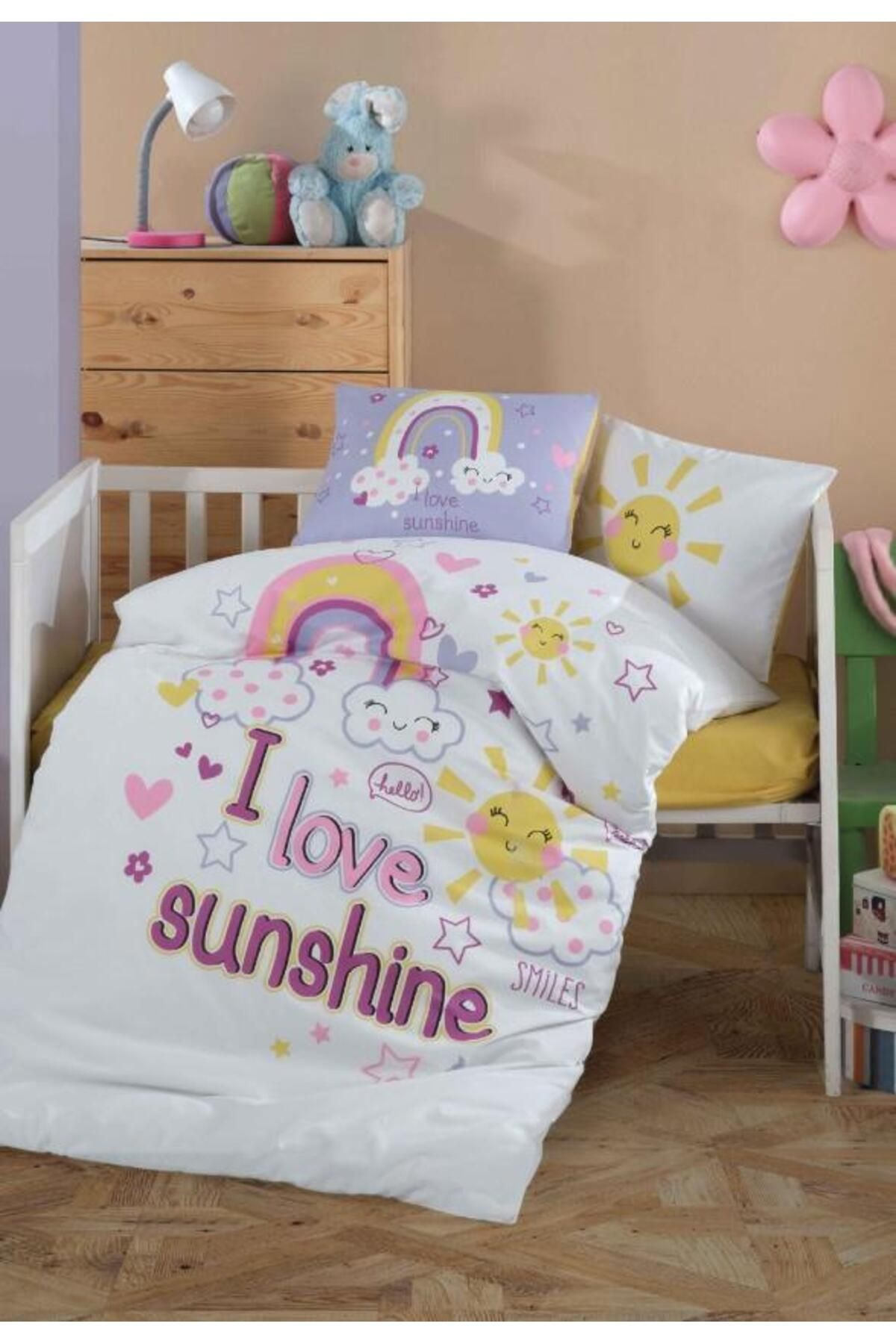 merland benvecocuk Bebek Nevresim Takımı Sun Love
