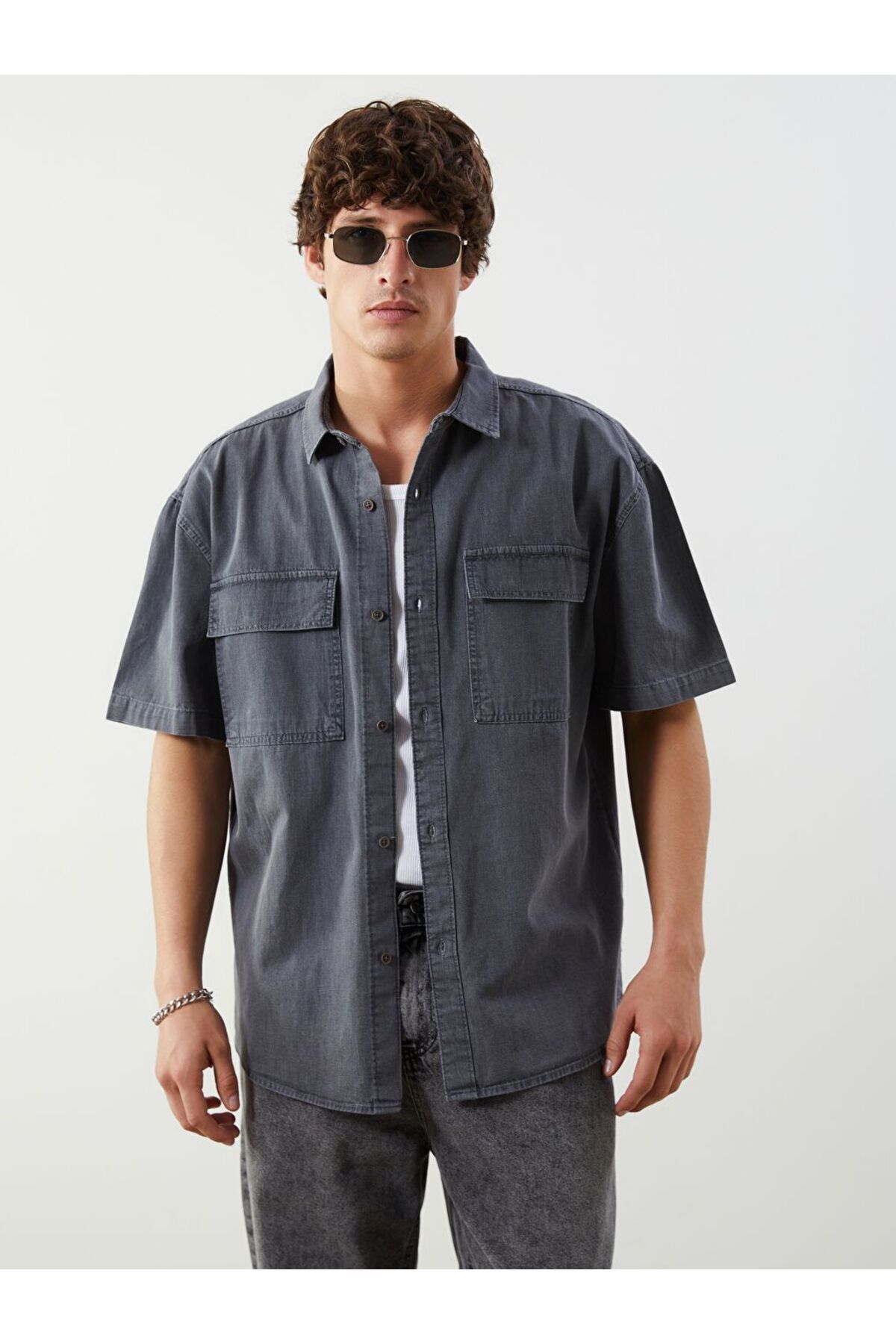 LC Waikiki LCW Jeans Rahat Kalıp Kısa Kollu Erkek Jean Gömlek