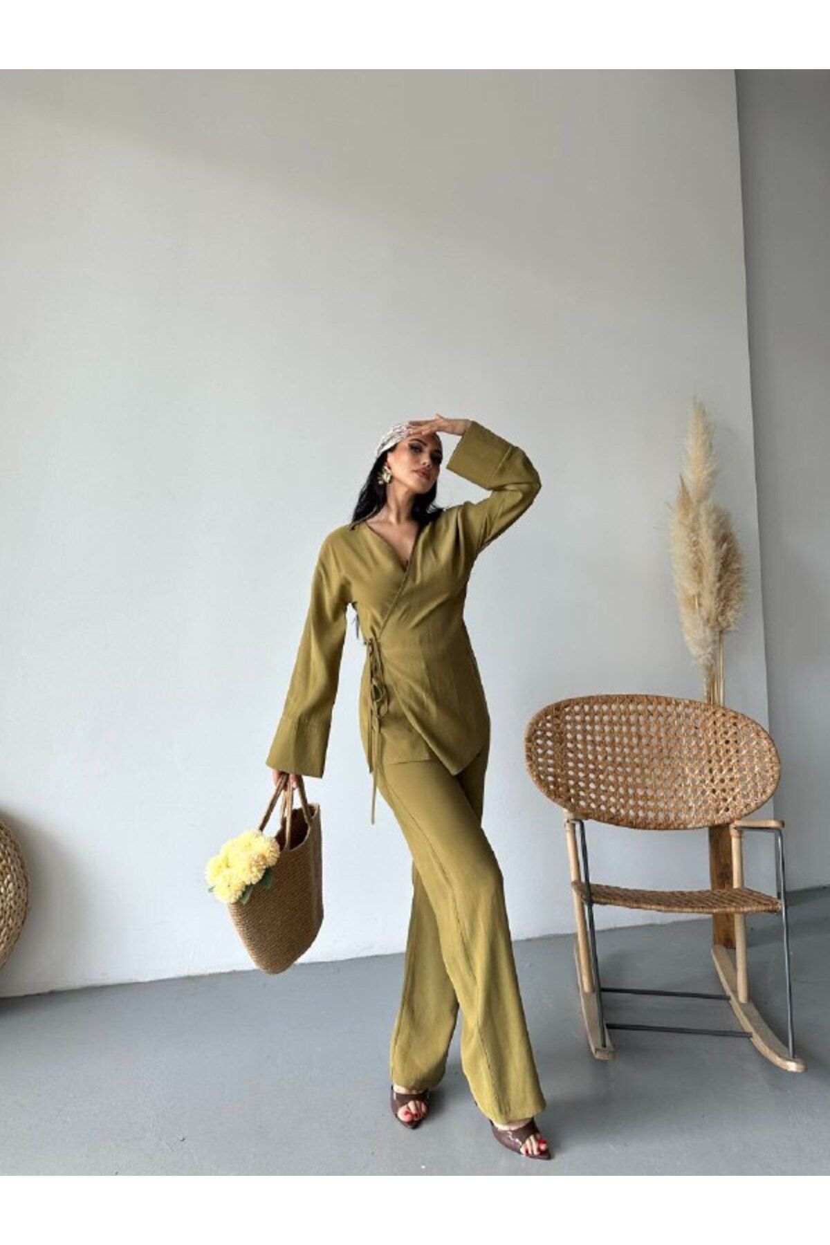 Castivo Fashion Bağlamalı Kuşak Detaylı Yazlık İkili Takım