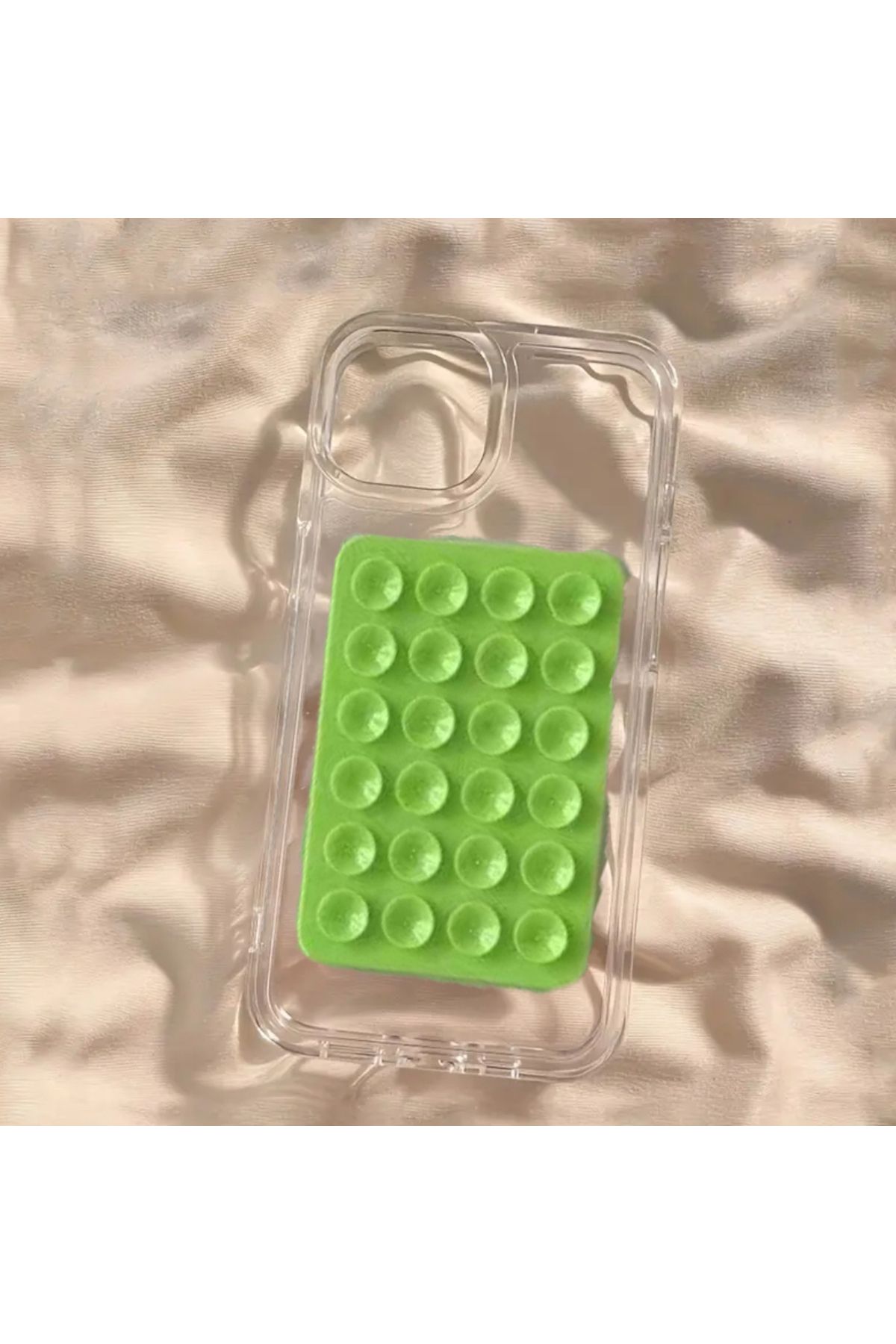 EDELFU iPhone 16 PLUS UYUMLU Şeffaf Arkası Sararmaz Yanları Yumuşak Vantuzla Beraber Set Koruyucu Kılıf