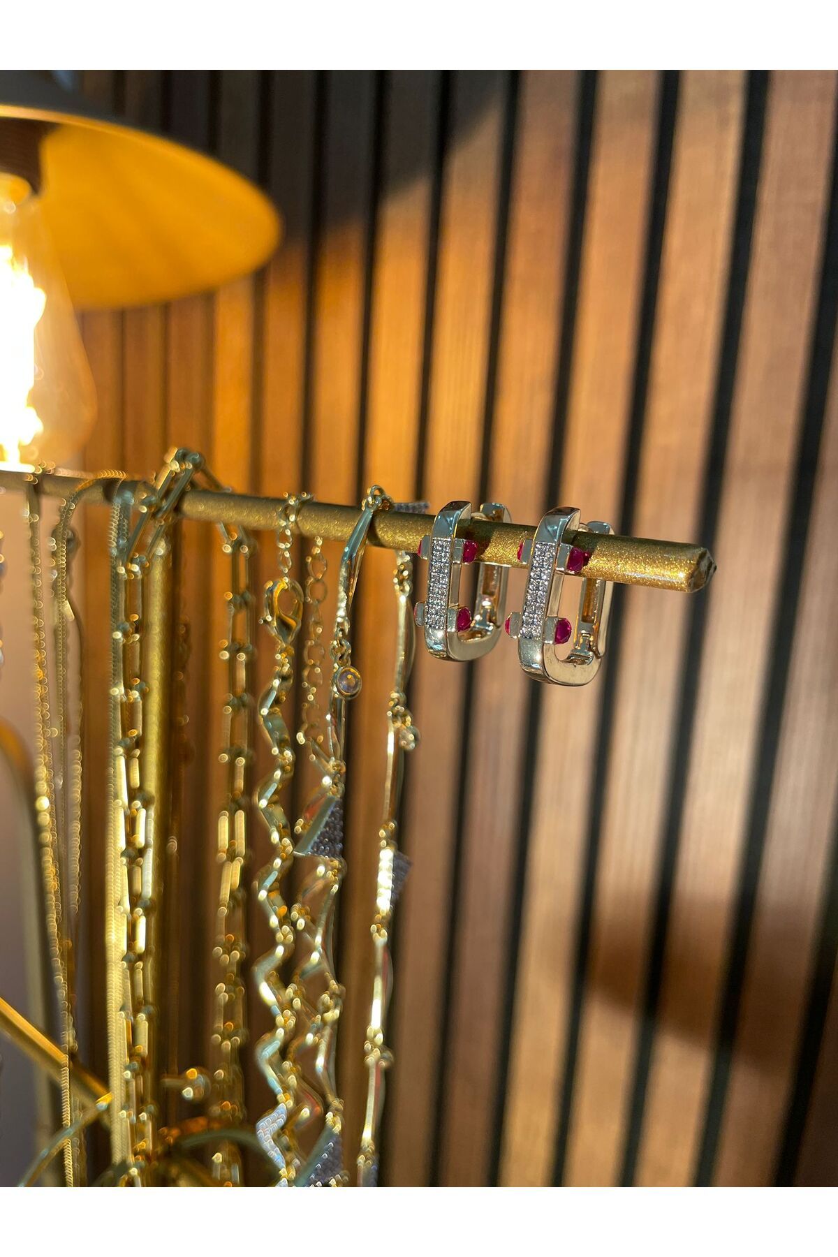 YSX JEWELRY Zirkon Taşlı Gold Küpe