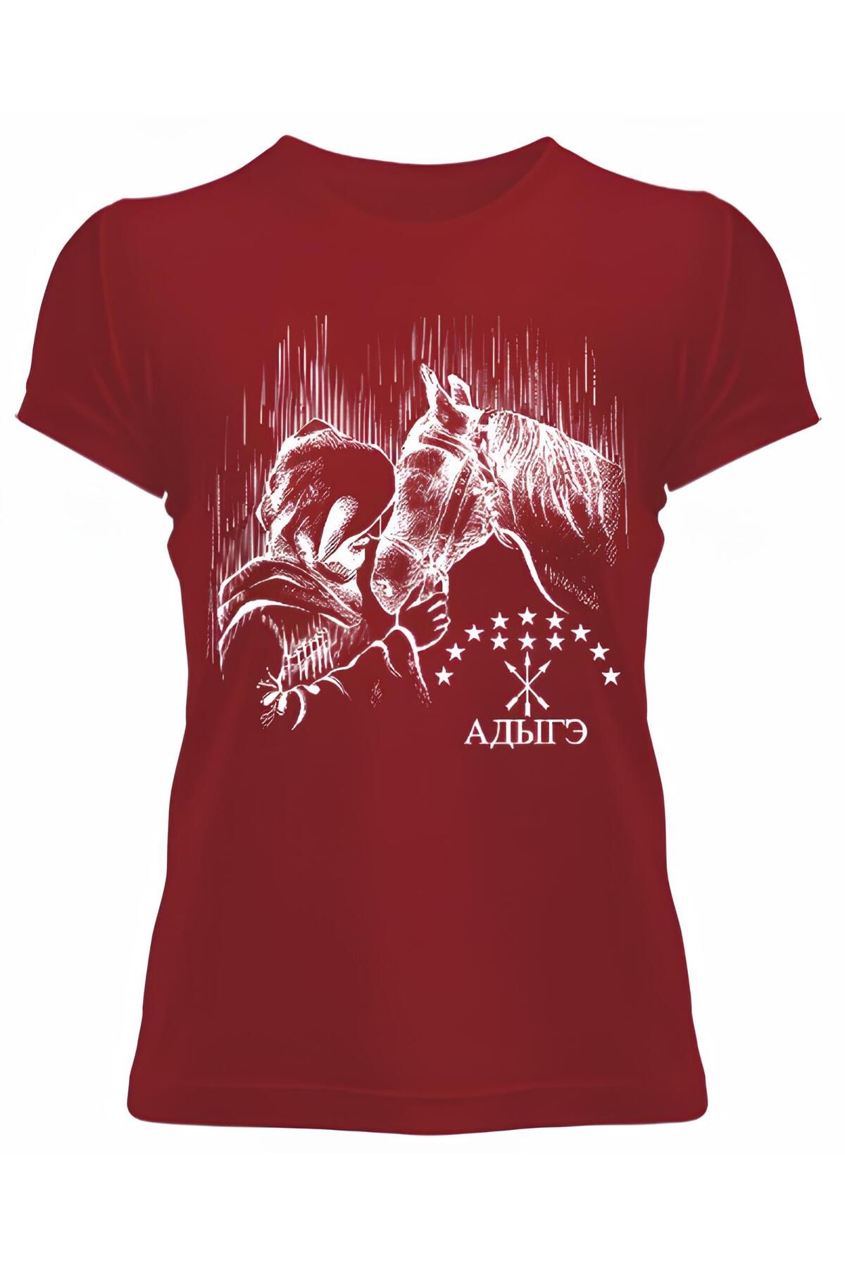DZİWAWA Abrek Baskılı Kadın T shirt