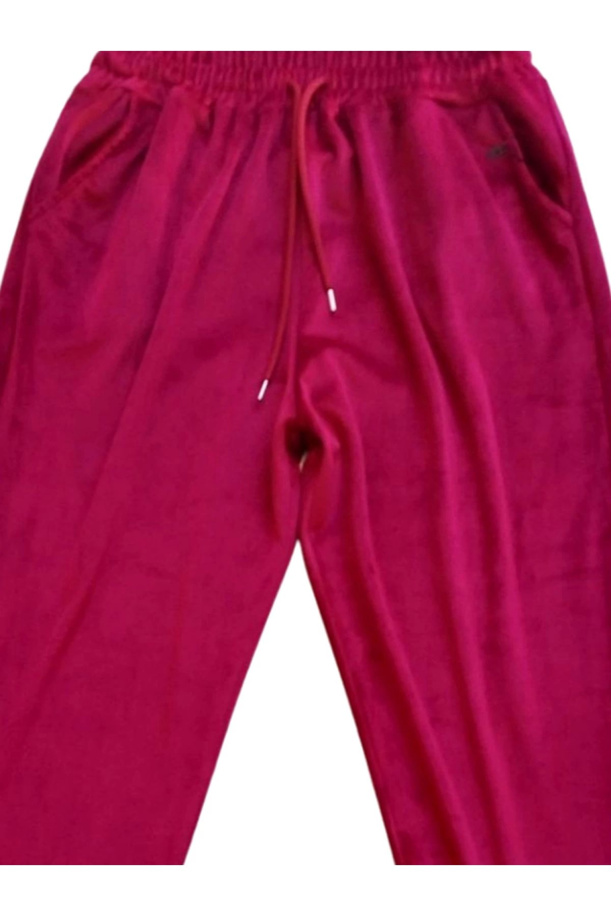 POLEXP Bordo Kadife Büyük Beden Unisex Pijama Altı