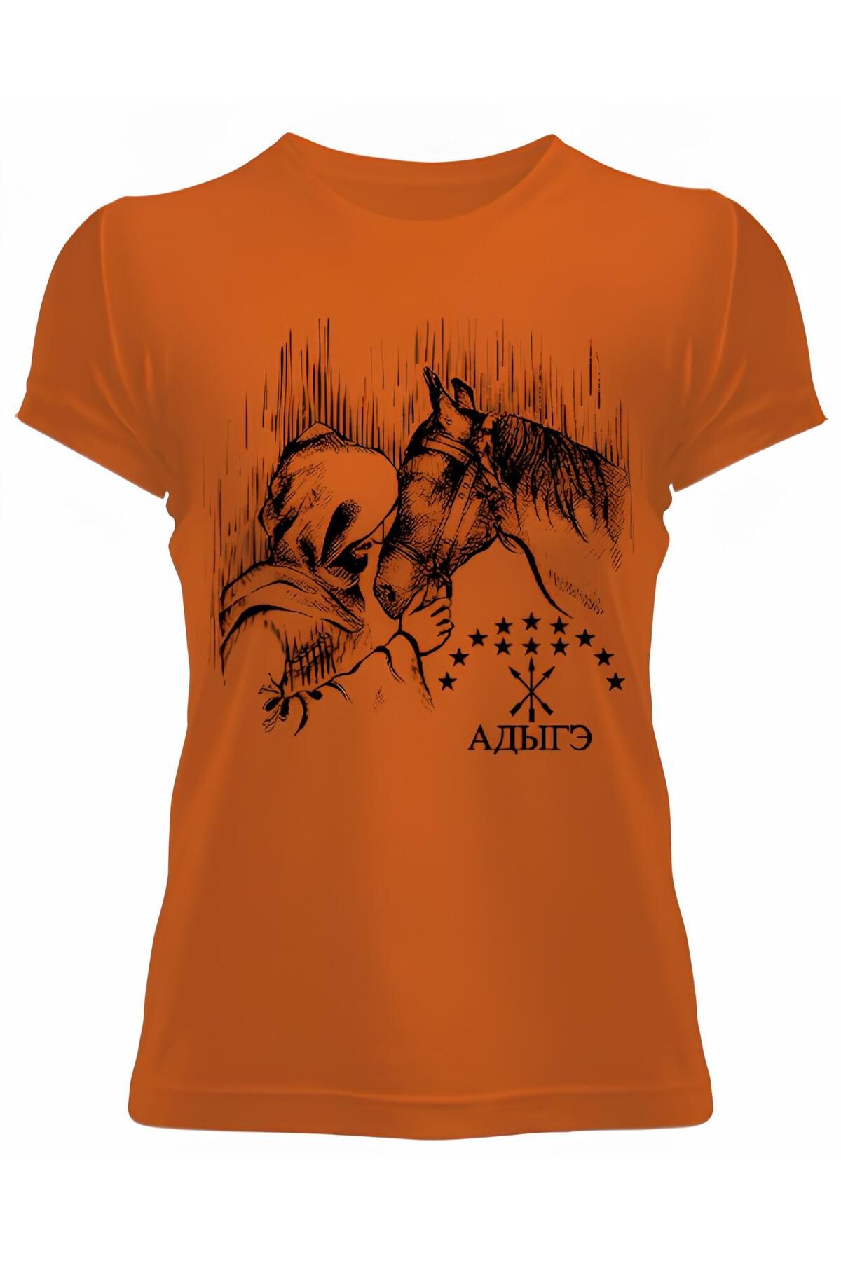 DZİWAWA Abrek Baskılı Kadın T shirt
