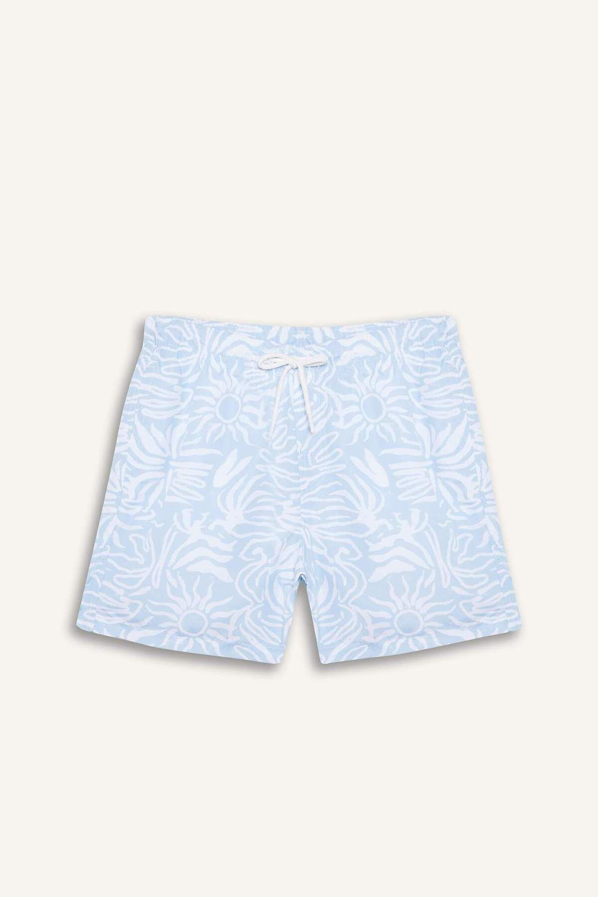 DeFacto-Gemusterte kurze Badeshorts mit Netzfutter E0974AX25HS 8
