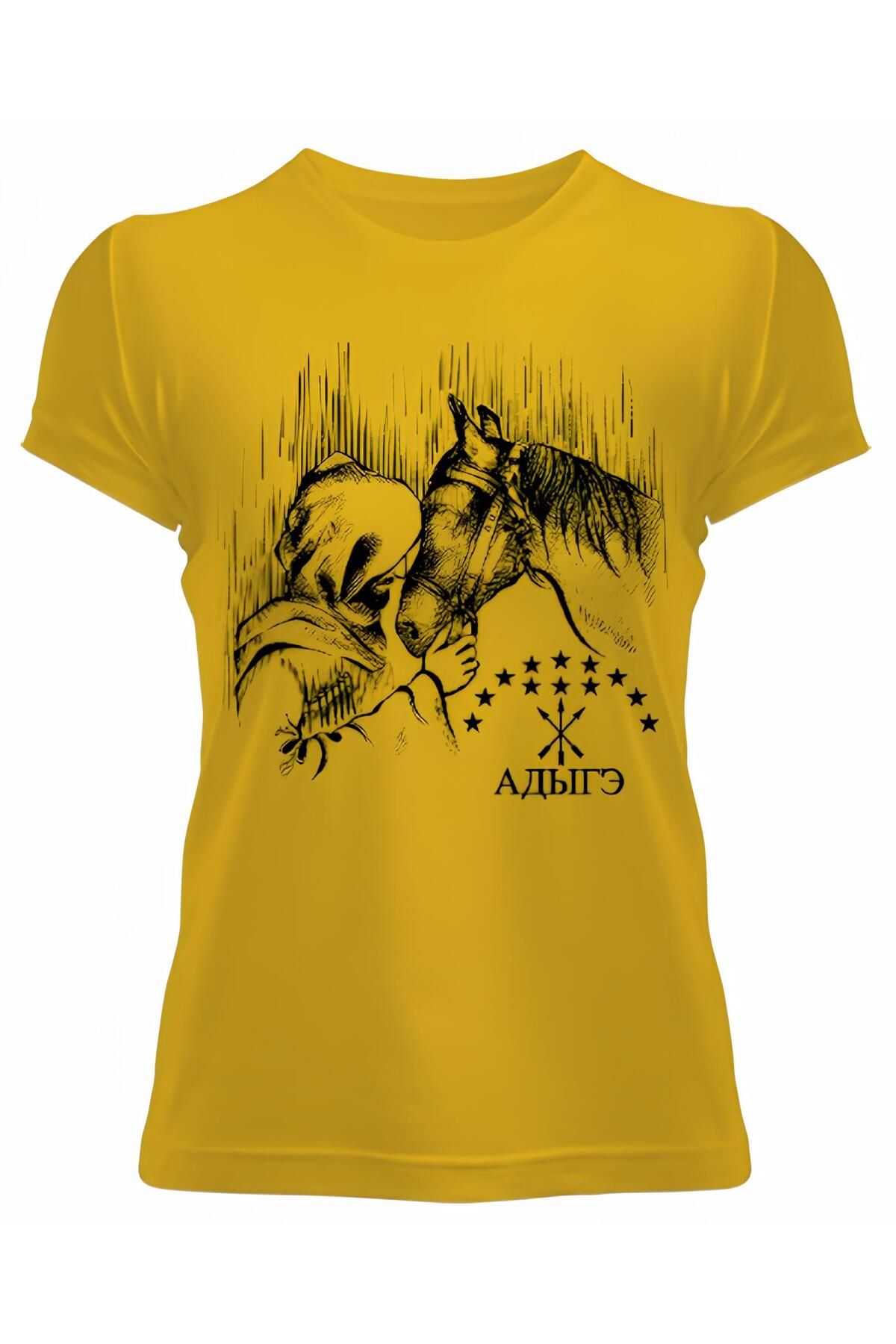 DZİWAWA Abrek Baskılı Kadın T shirt