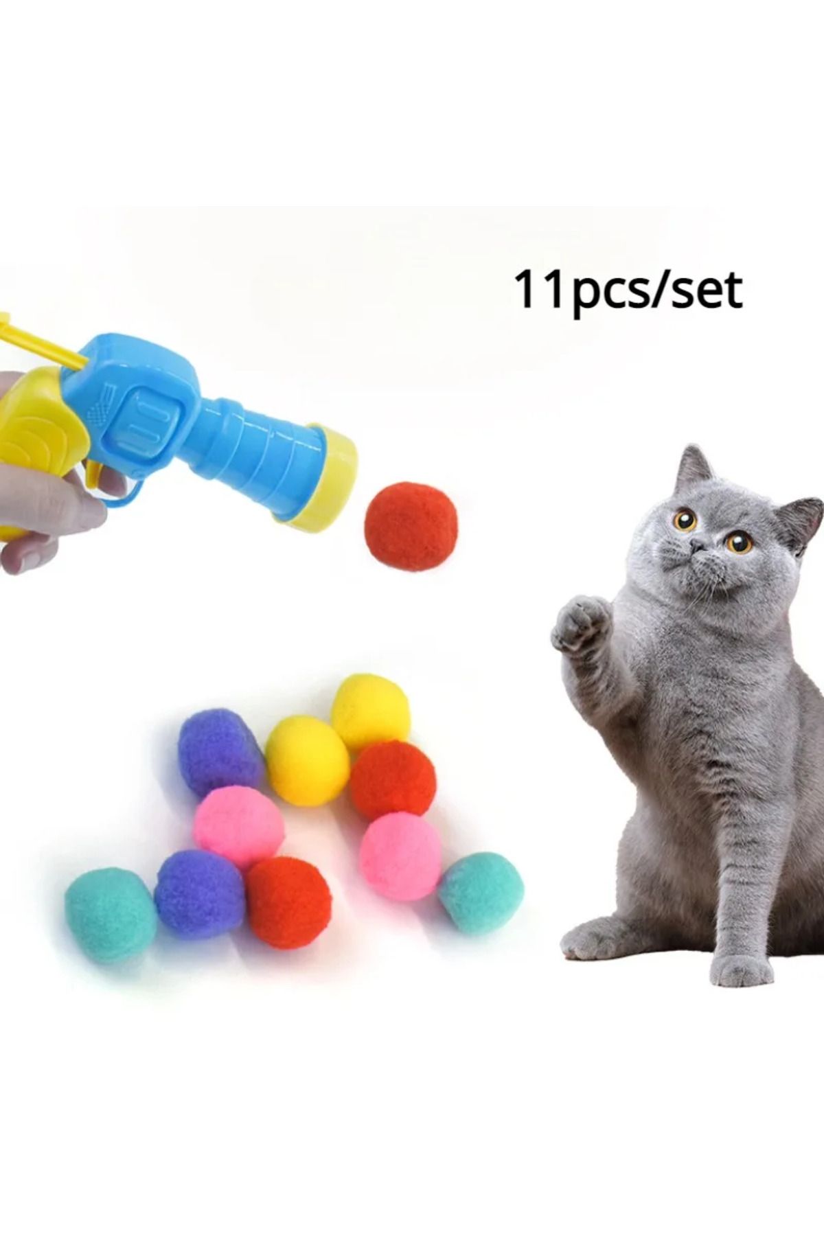 Fixport Peluş Top Atan İnteraktif Kedi Oyuncağı