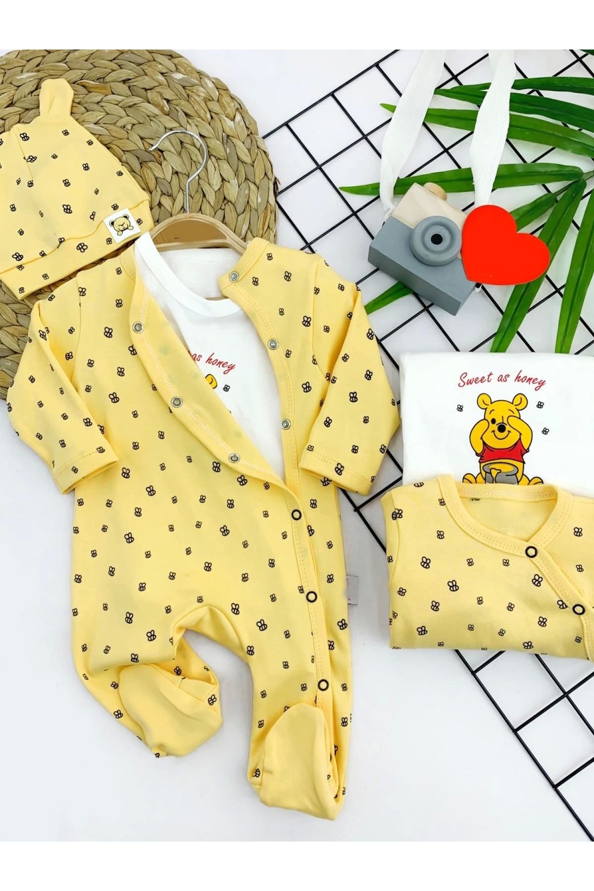 POLEXP Sevimli Pooh Desenli Bebek Tulumu
