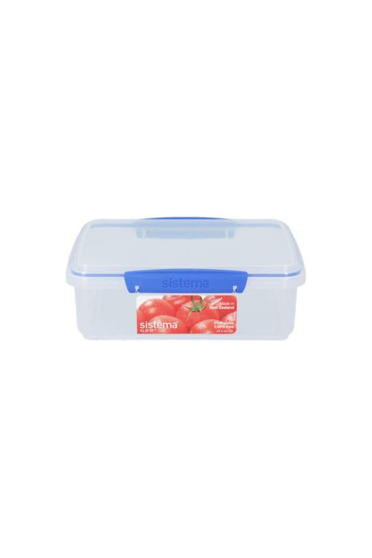 Generic-sistema Klip It Rectangular Airtight Food Container Clear and Blue 2 Liter (Multicolour) 1