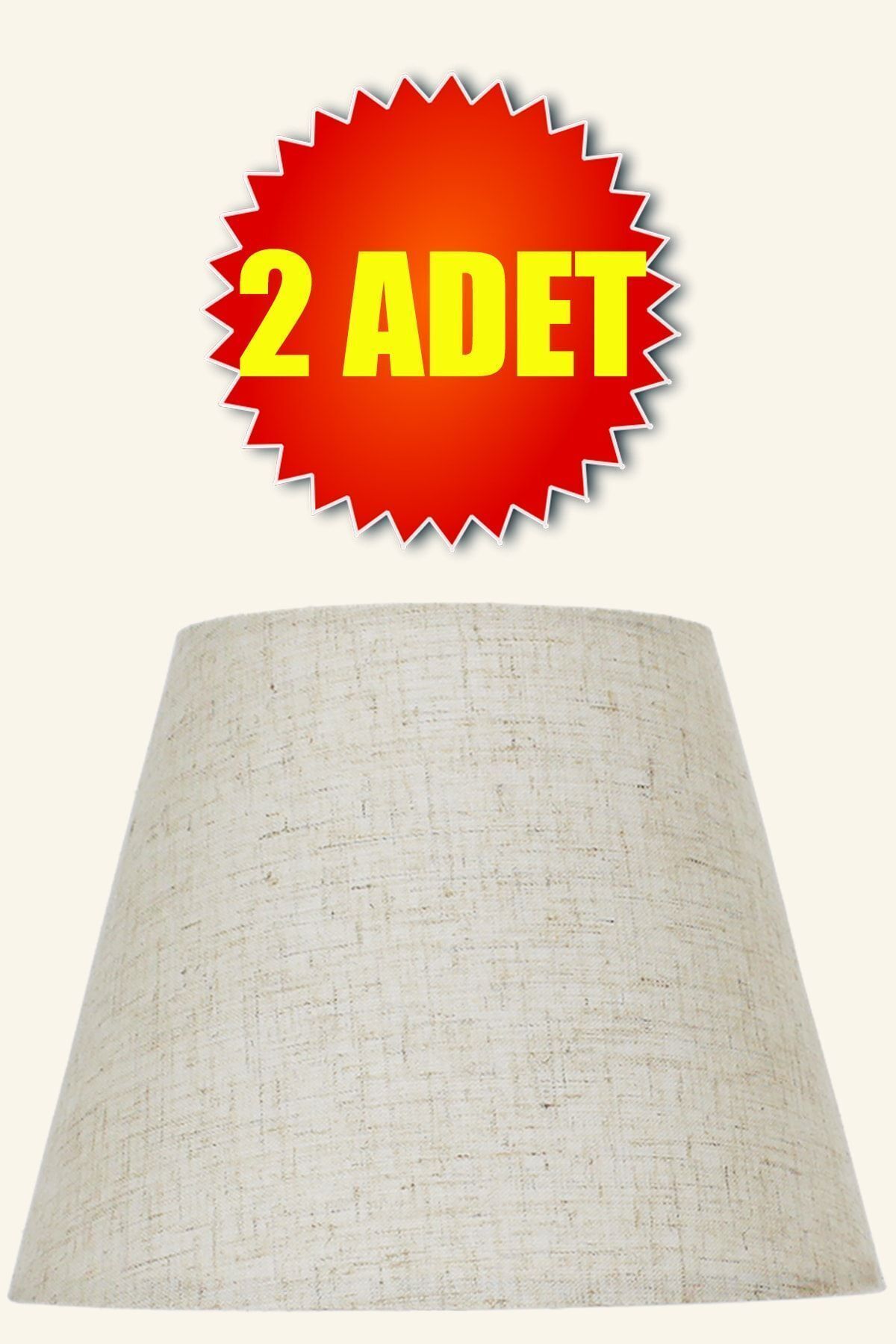 SerenityHaven Krem Kumaş Lambader Başlık 2 Adet Konik Çap 35 cm AB868