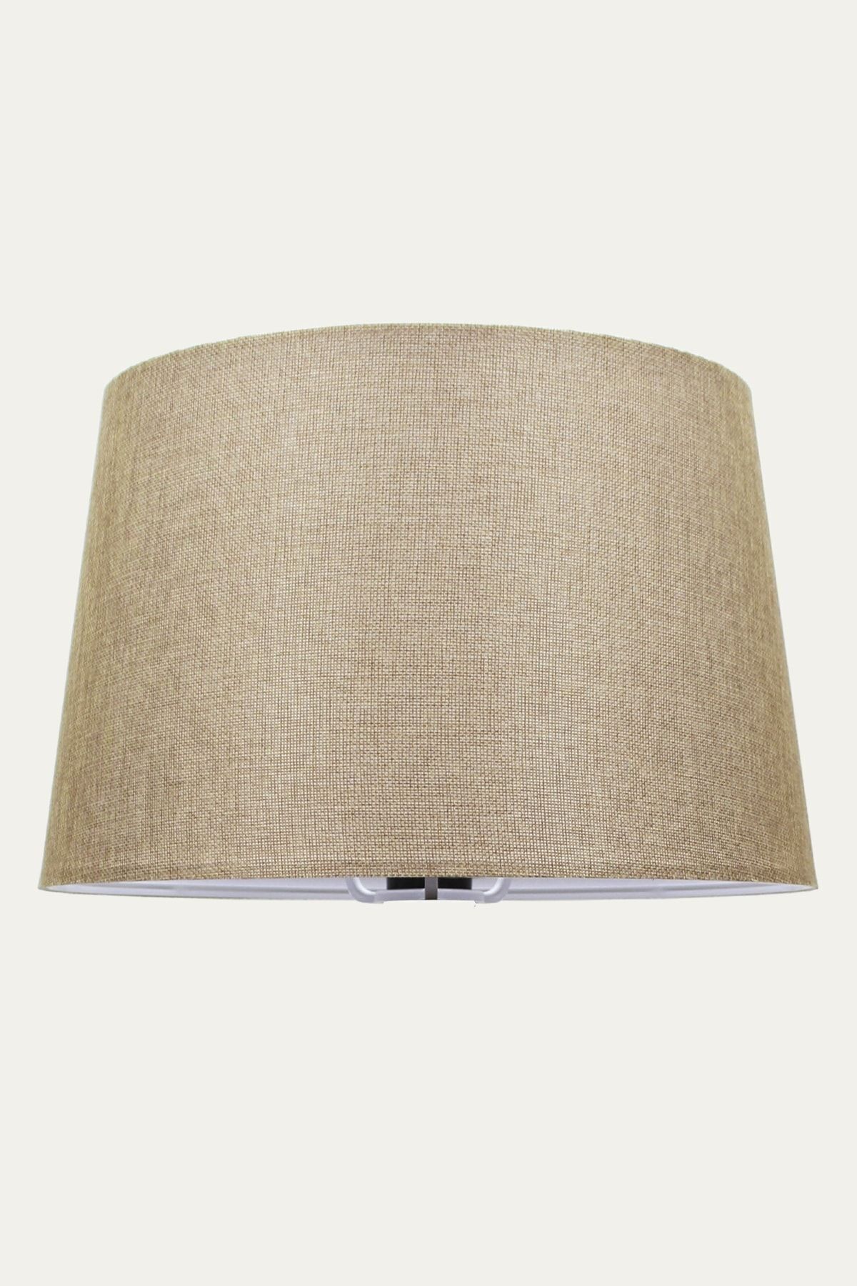 SerenityHaven Bej Lambader Başlık Çap 35 cm Kumaş Konik Çap 35 cm AB873