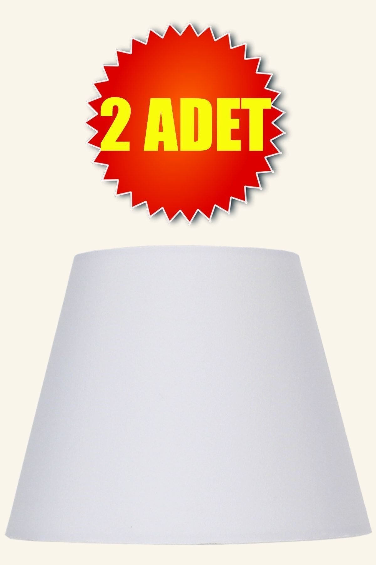 SerenityHaven Beyaz Konik Lambader Başlığı 2 Adet Kumaş çap 35 cm AB869