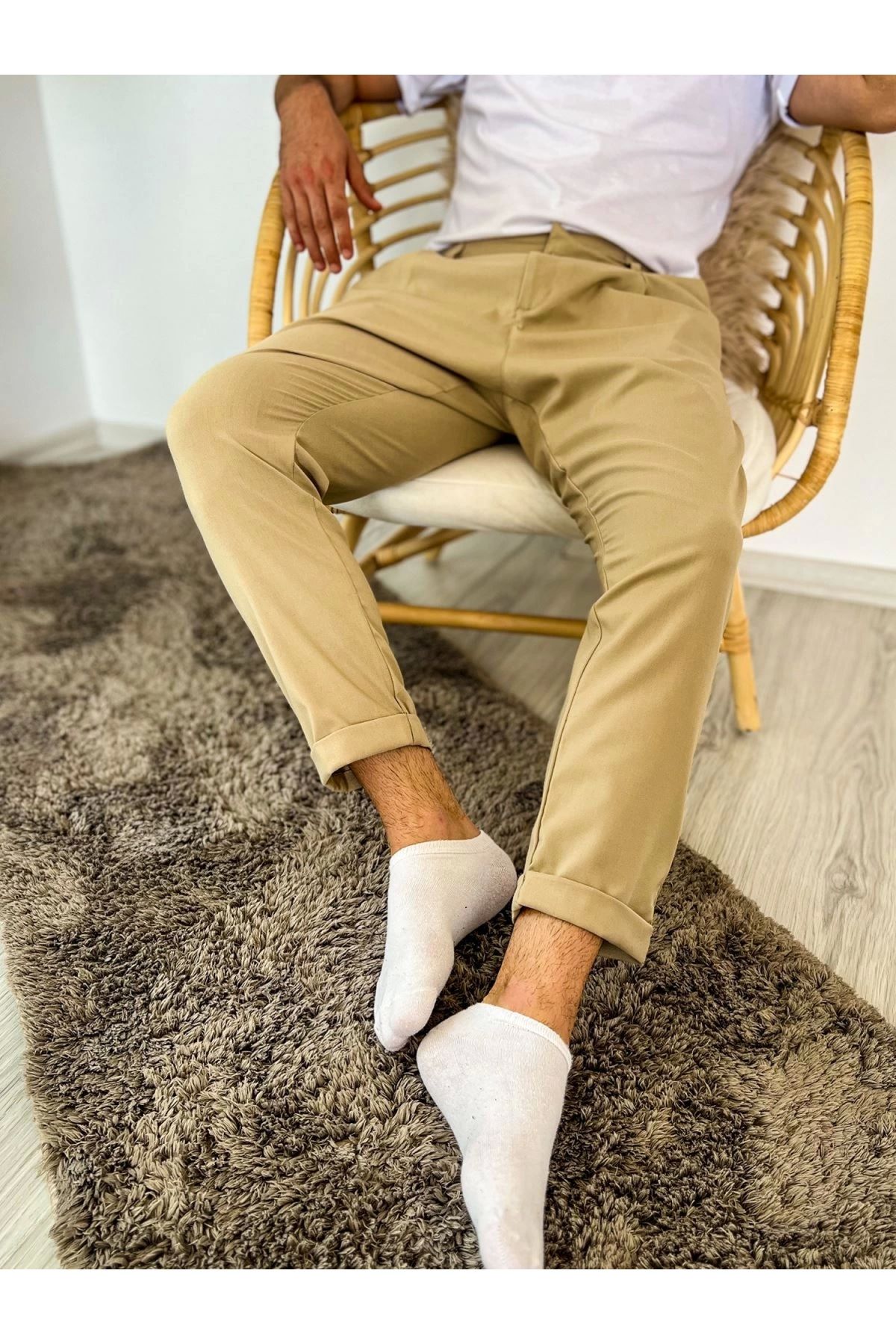 POLEXP Rahat Kesim Bej Jogger Pantolon