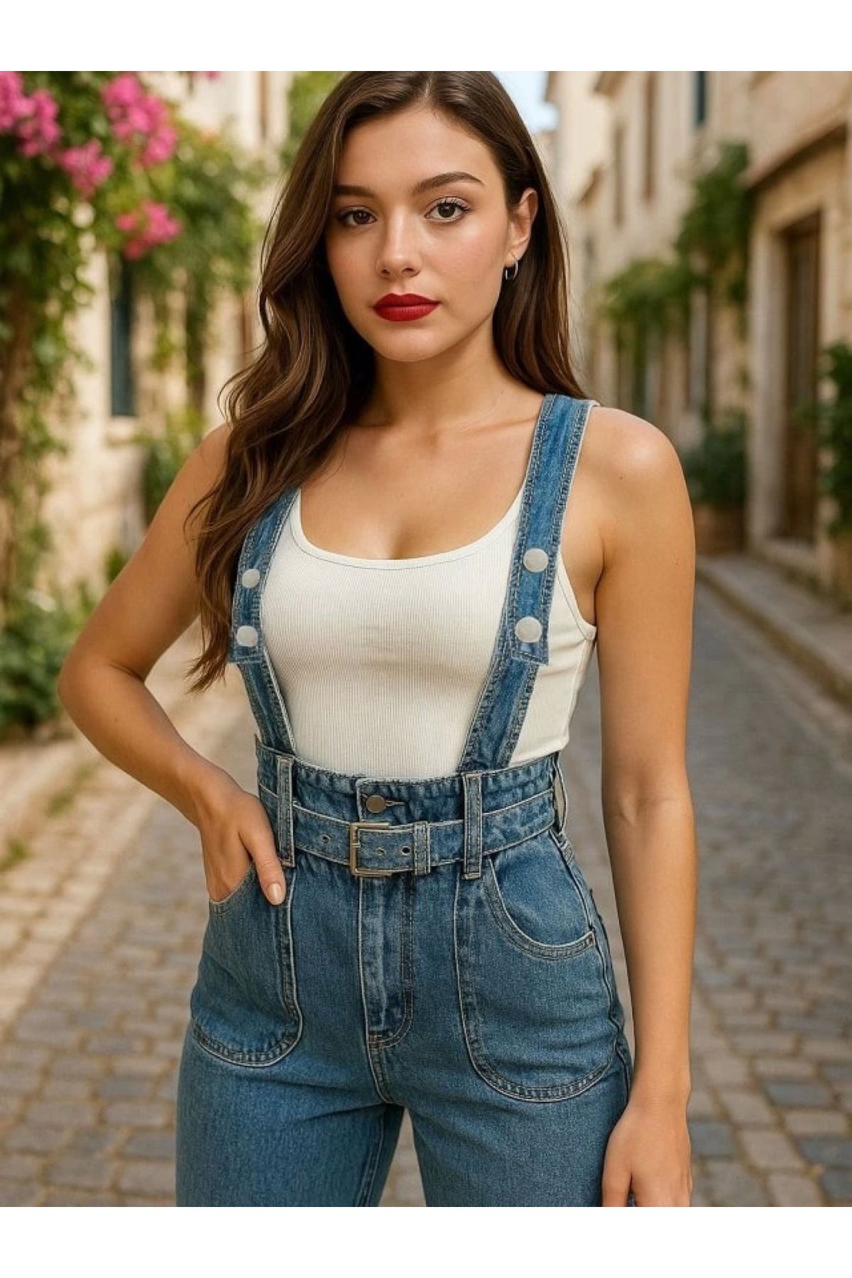 POLEXP Mavi Kot Salopet - Rahat ve Şık Denim Kombinezon