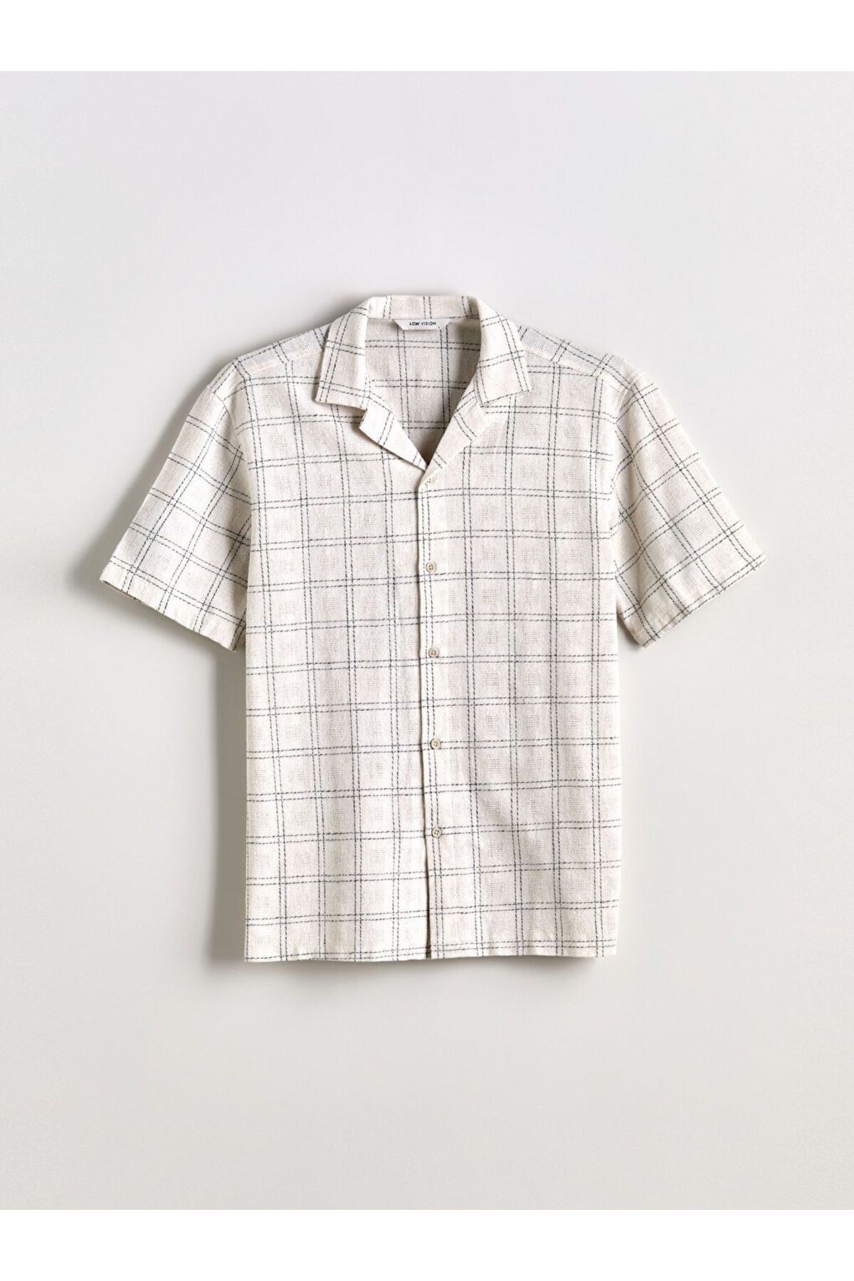 LC Waikiki LCW Vision Regular Fit Kısa Kollu Ekose Armürlü Erkek Gömlek