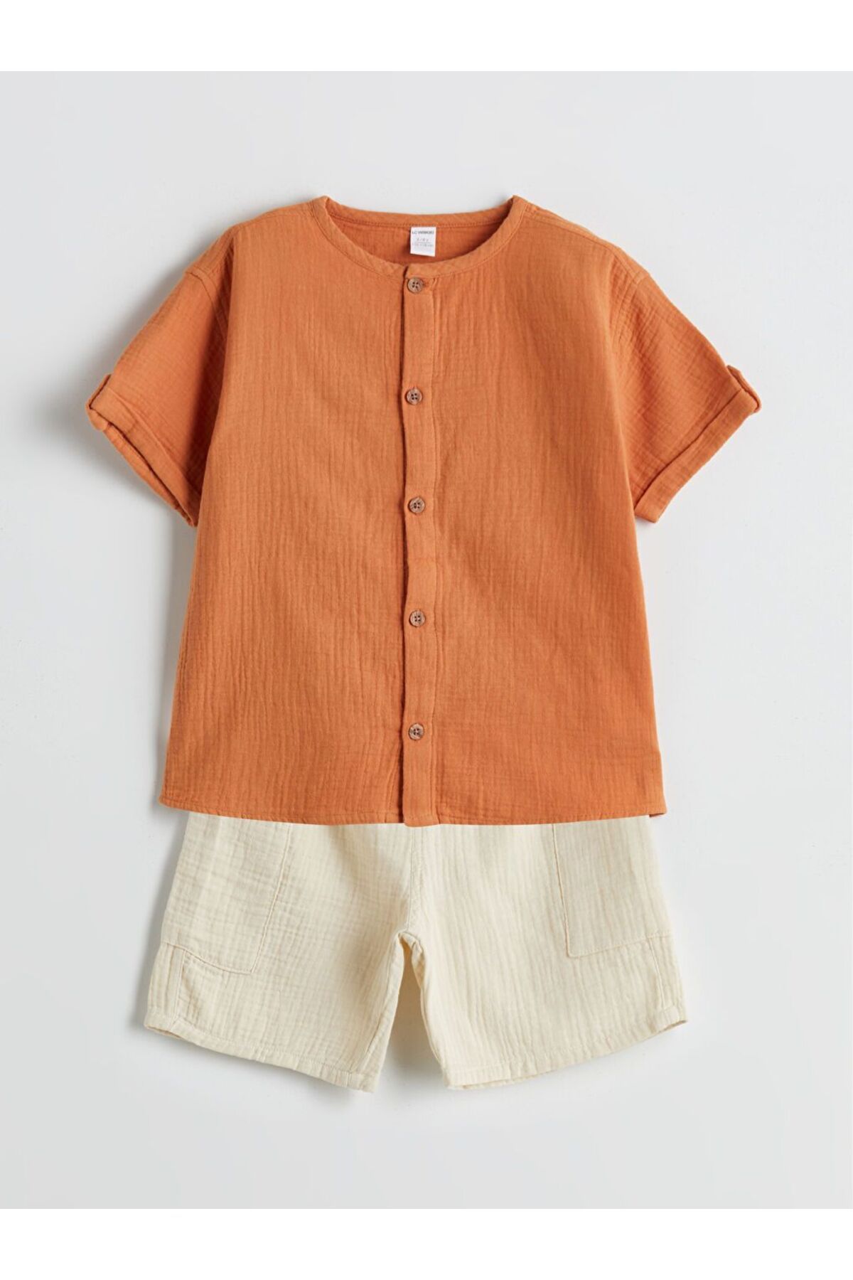 LC Waikiki LCW baby Basic Erkek Çocuk Gömlek ve Şort 2'li