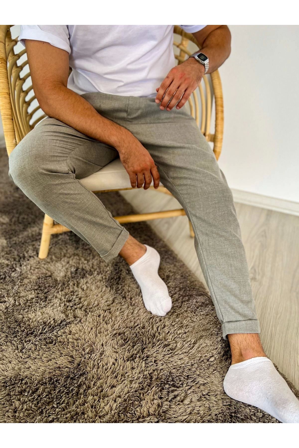 POLEXP Rahat ve Şık Gri Jogger Pantolon