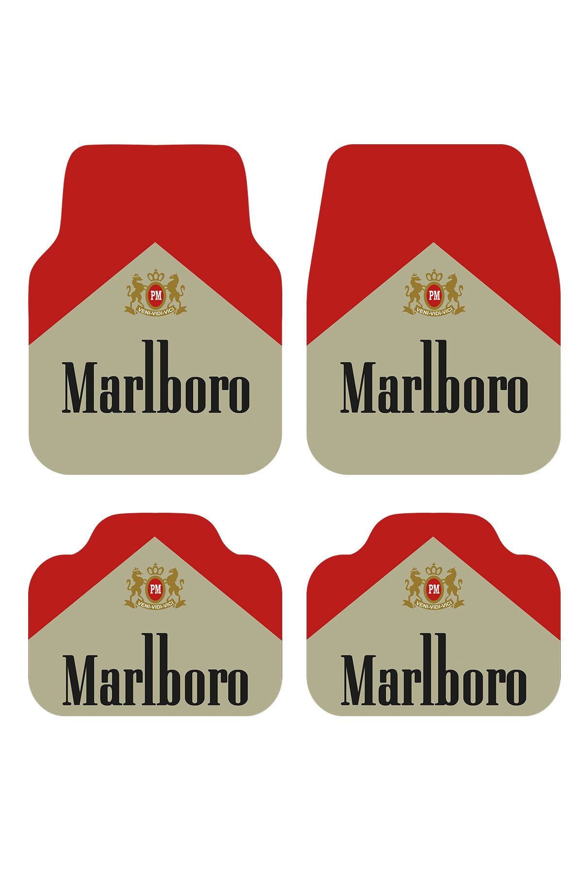 MOYPAK Marlboro Desenli Oto Paspas Leke Tutmaz Dekoratif Araç Paspası. Yıkanabilir Oto Paspas