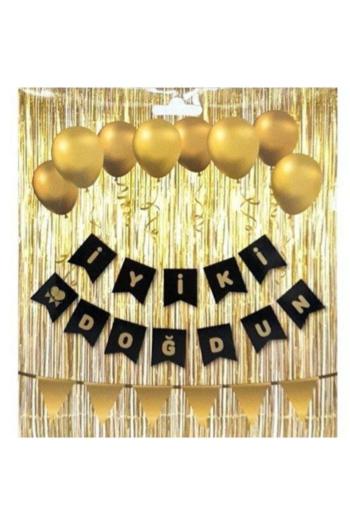 Azebu Iyi Ki Doğdun Doğum Günü Bannerı Siyah Gold