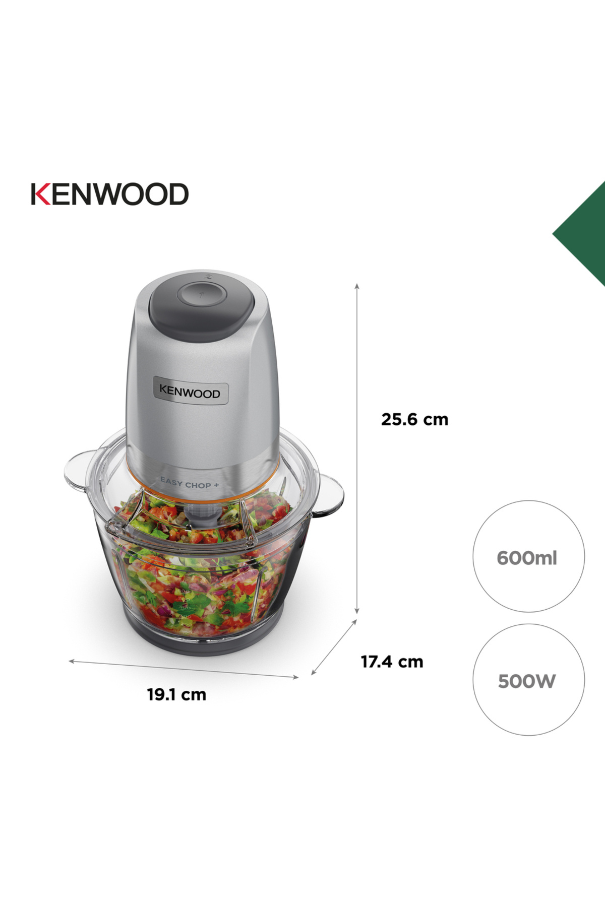 Kenwood-Stainless Steel Chopper 500W Electric Food Chopper 6