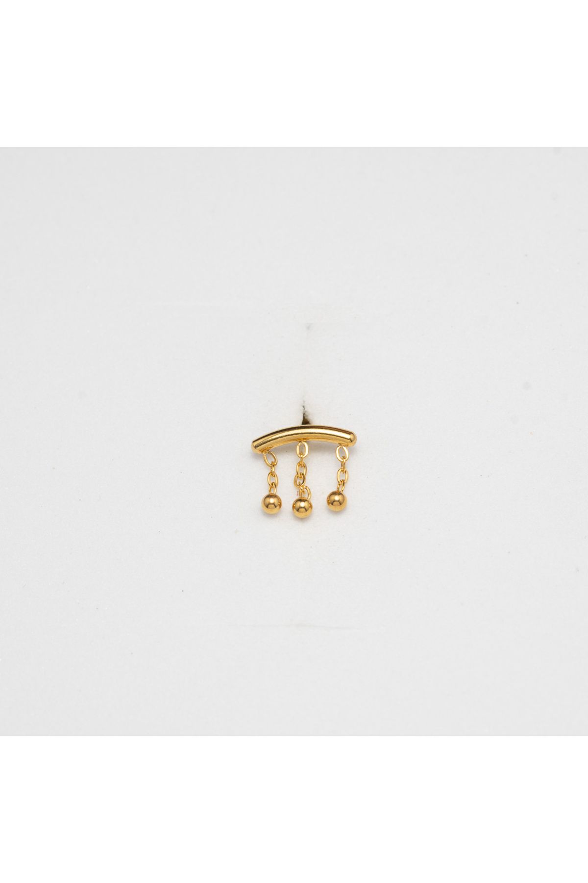 Piercing by Sever SALLANTILI ZİNCİRLİ TOPLU MODEL ÇELİK PIERCING… ALTIN/GOLD RENKLİ (TARGUS HELIX CONCH FLAT)