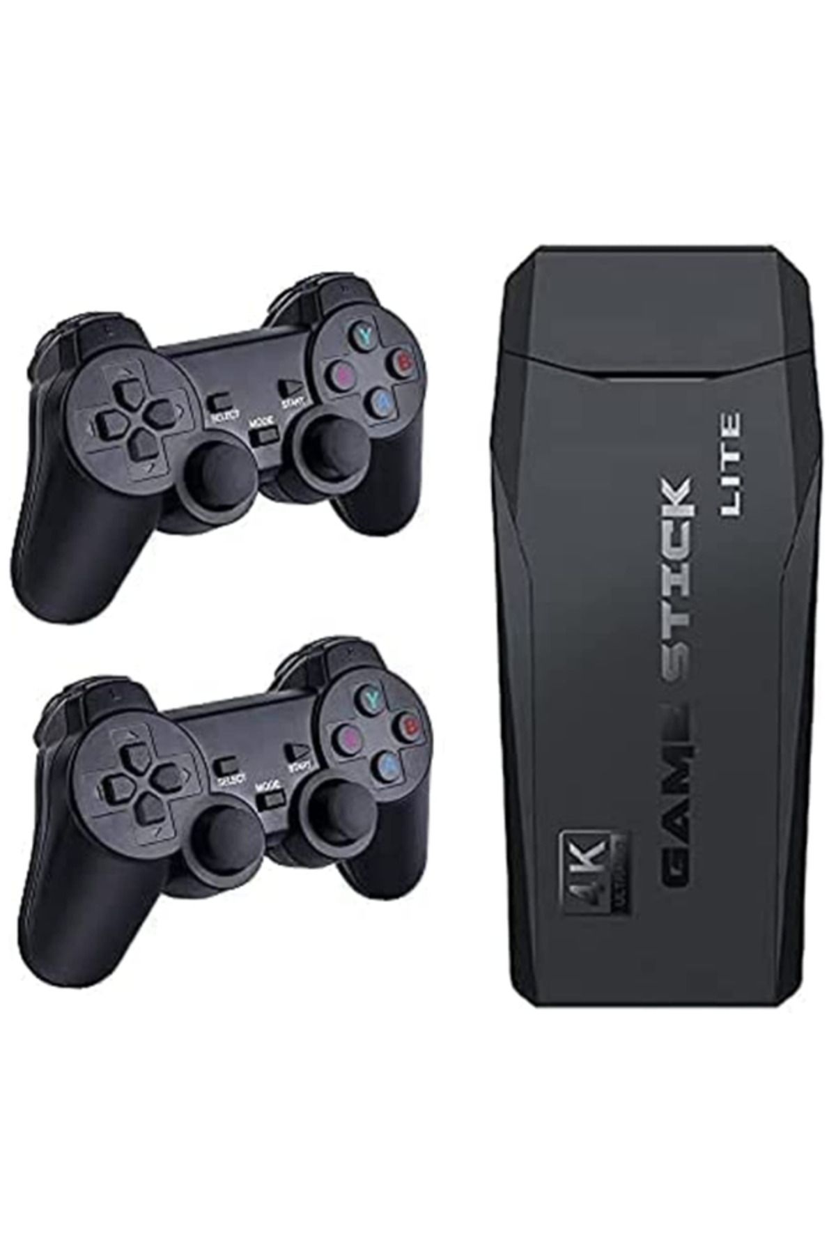 MACON-Classic M8 Game Stick 4K Game Console with Two 2.4G Wireless Gamepads Dual Players HDMI Output Built 5