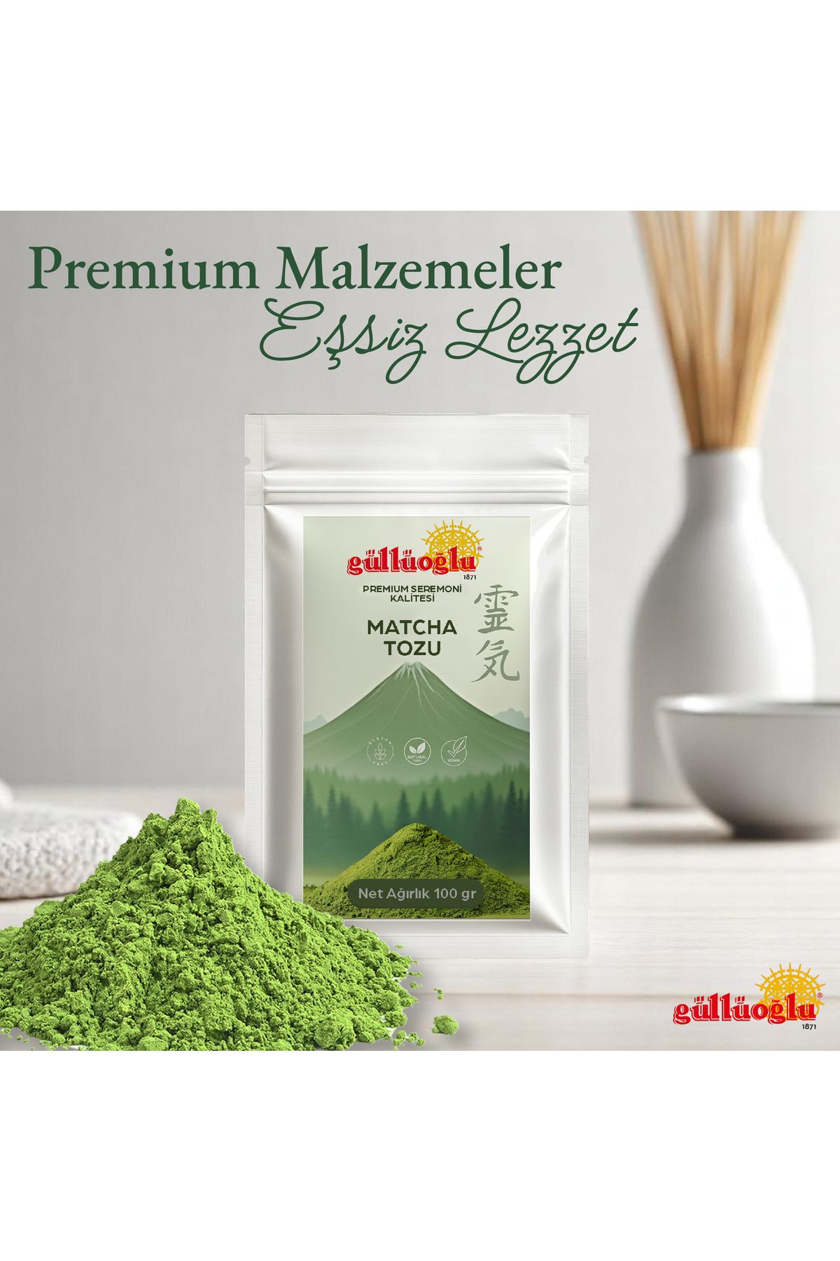 M. Nejat Güllü GÜLLÜOĞLU Premium Seremoni Kalitesi Japon Detox Maça Çayı 100 gr.