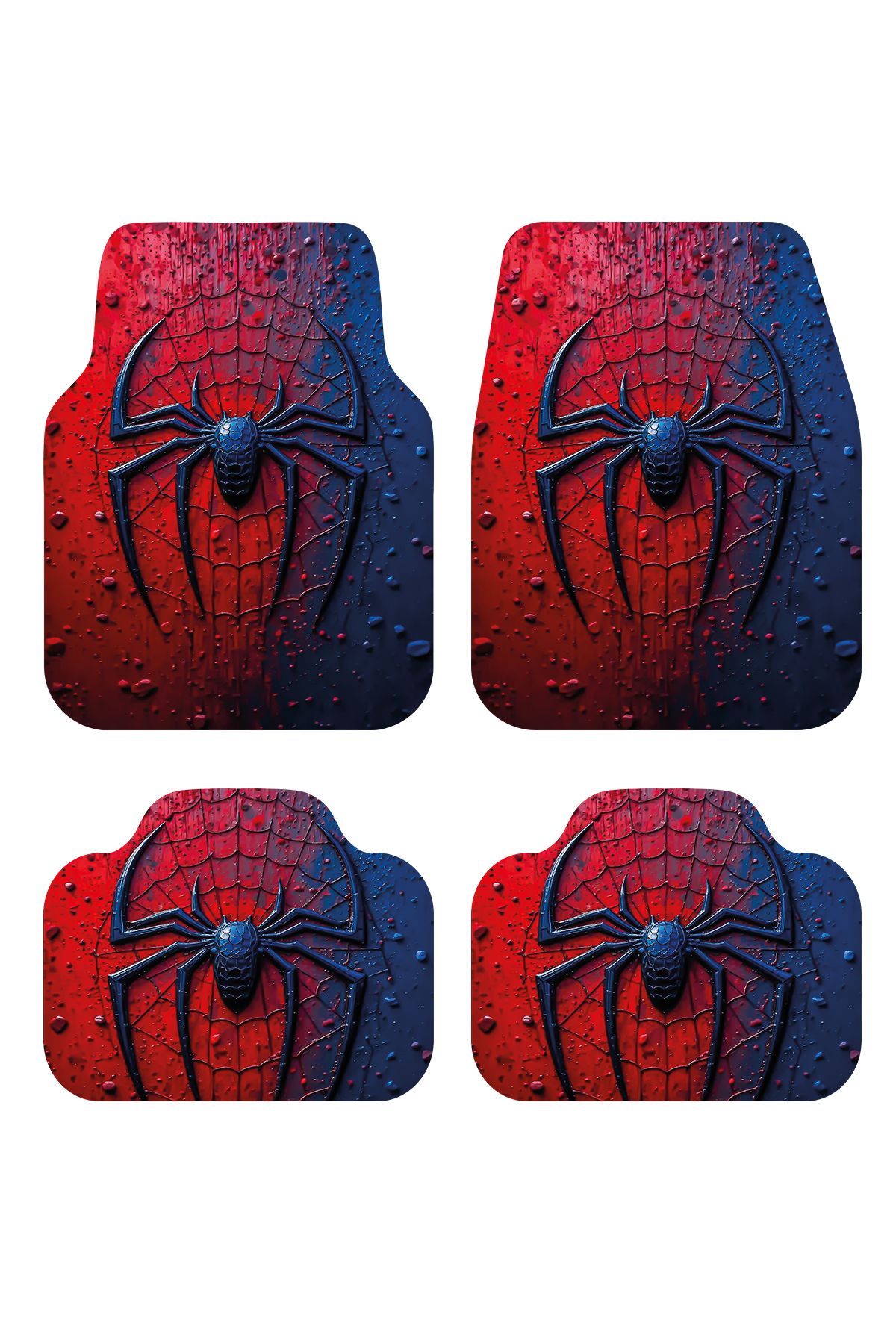 MOYPAK Spider Desenli Oto Paspas Leke Tutmaz Dekoratif Araç Paspası. Yıkanabilir Oto Paspas