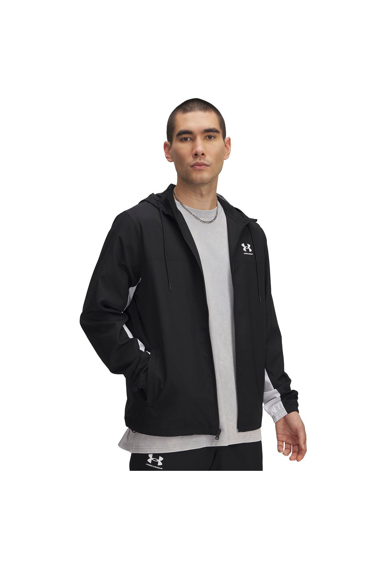 کاپشن کلاه دار مشکی مردانه بافته شده رقیب Under Armour
