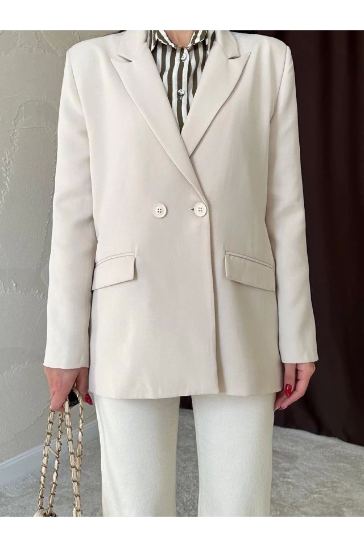 POLEXP Bej Blazer Ceket
