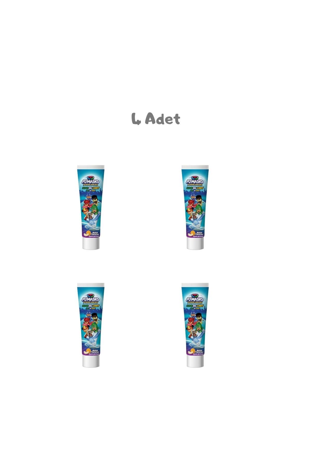 Pj Mask PJ Masks Ekşi Jel Şeker (Tüp) Kavun Aromalı (35 Gr.) 4 Adet