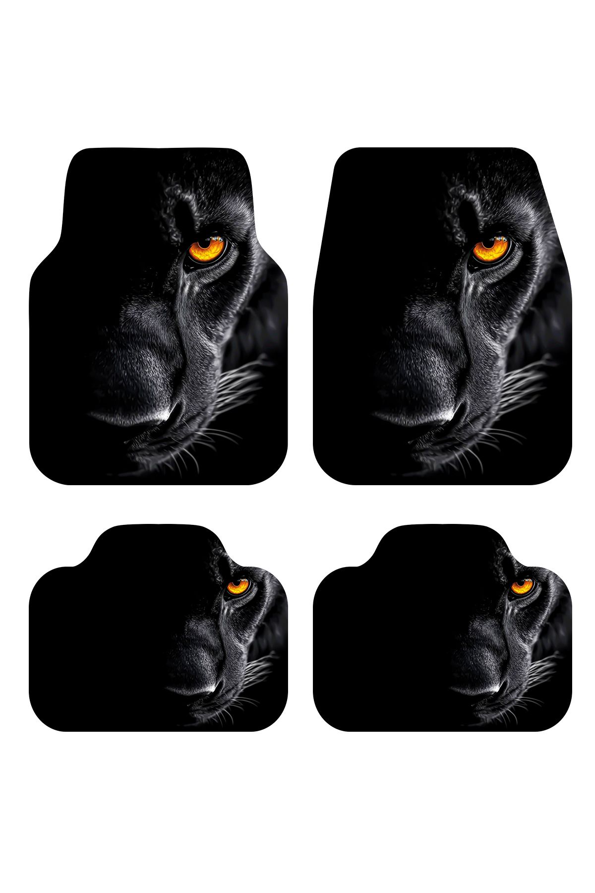 MOYPAK BlackCat Desenli Oto Paspas Leke Tutmaz Dekoratif Araç Paspası. Yıkanabilir Oto Paspas