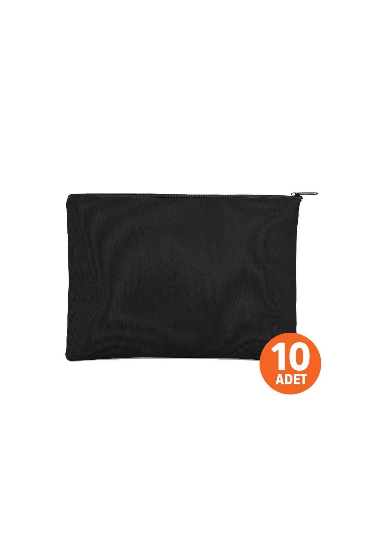 Çınar Bez Çanta SİYAH KANVAS KUMAŞ CLUTCH ÇANTA | 10 ADET