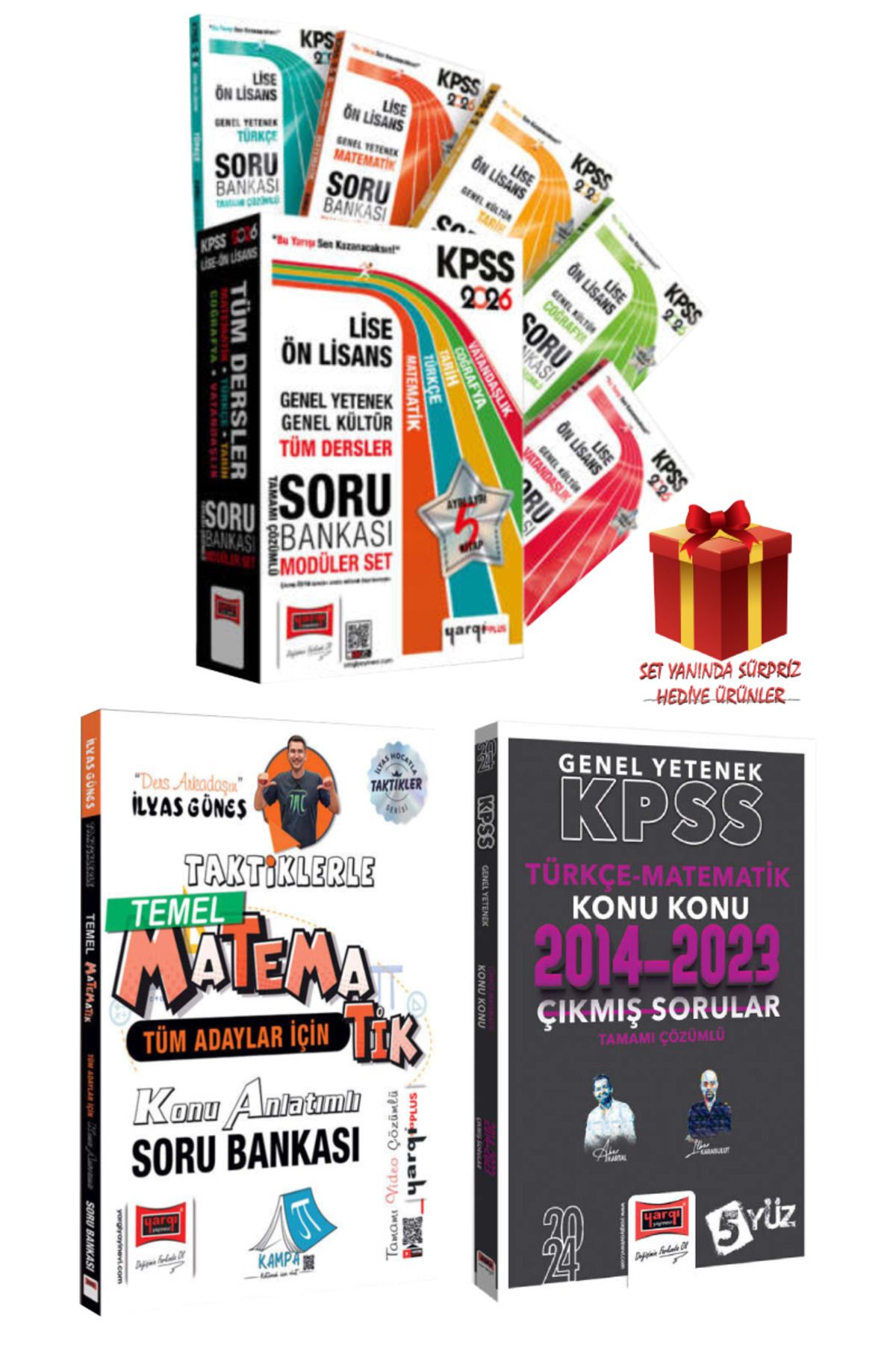Yargı Yayınları 2026 KPSS Lise Ön Lisans Tüm Dersler Soru Bankası Modüler+ İlyas Güneş Taktiklerle Matematik+ Çıkmış