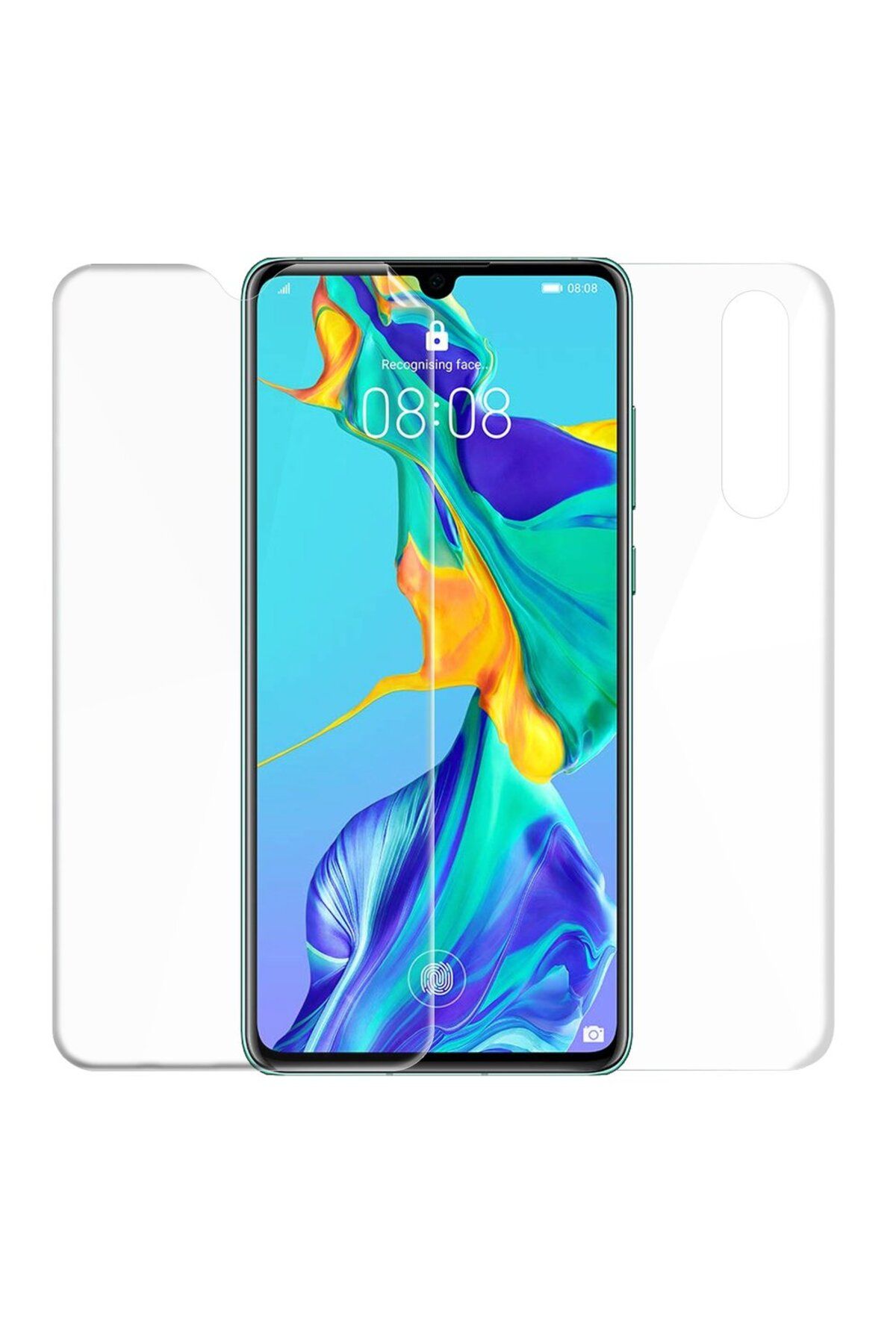 Ehr. Ehr. Huawei P30 ile Uyumlu Ön Arka Koruma Full Body Jelatin