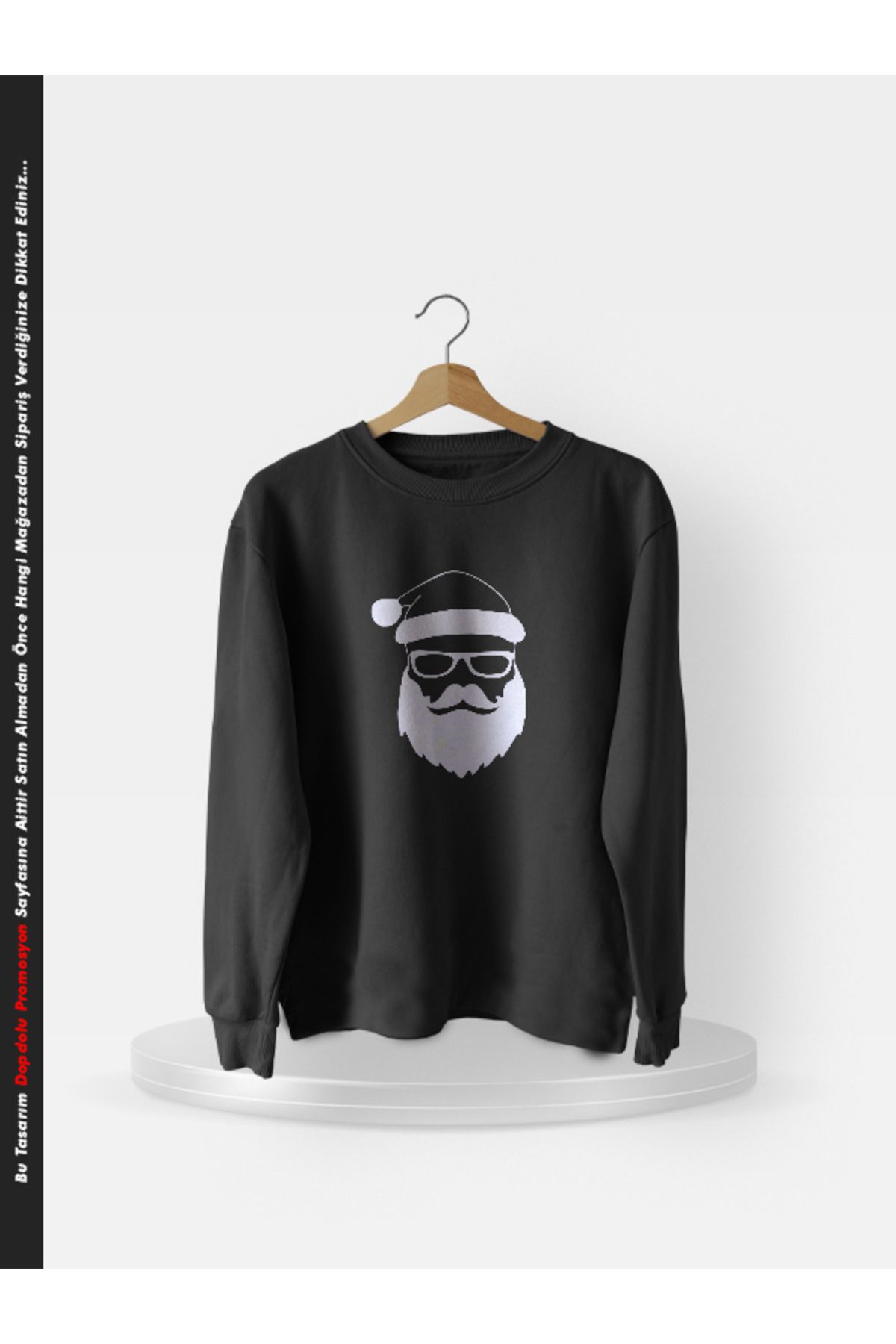 Pisa Art Yılbaşı Tasarım Baskılı %100 Pamuklu İki İplik Bisiklet Yaka Sweatshirt
