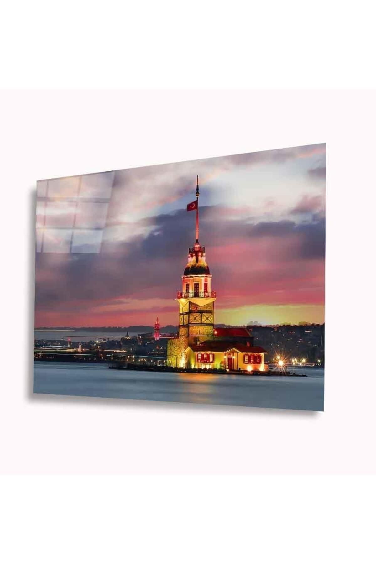 idealizbiz İstanbul Kız Kulesi Cam Tablo 4mm Dayanıklı Temperli Cam