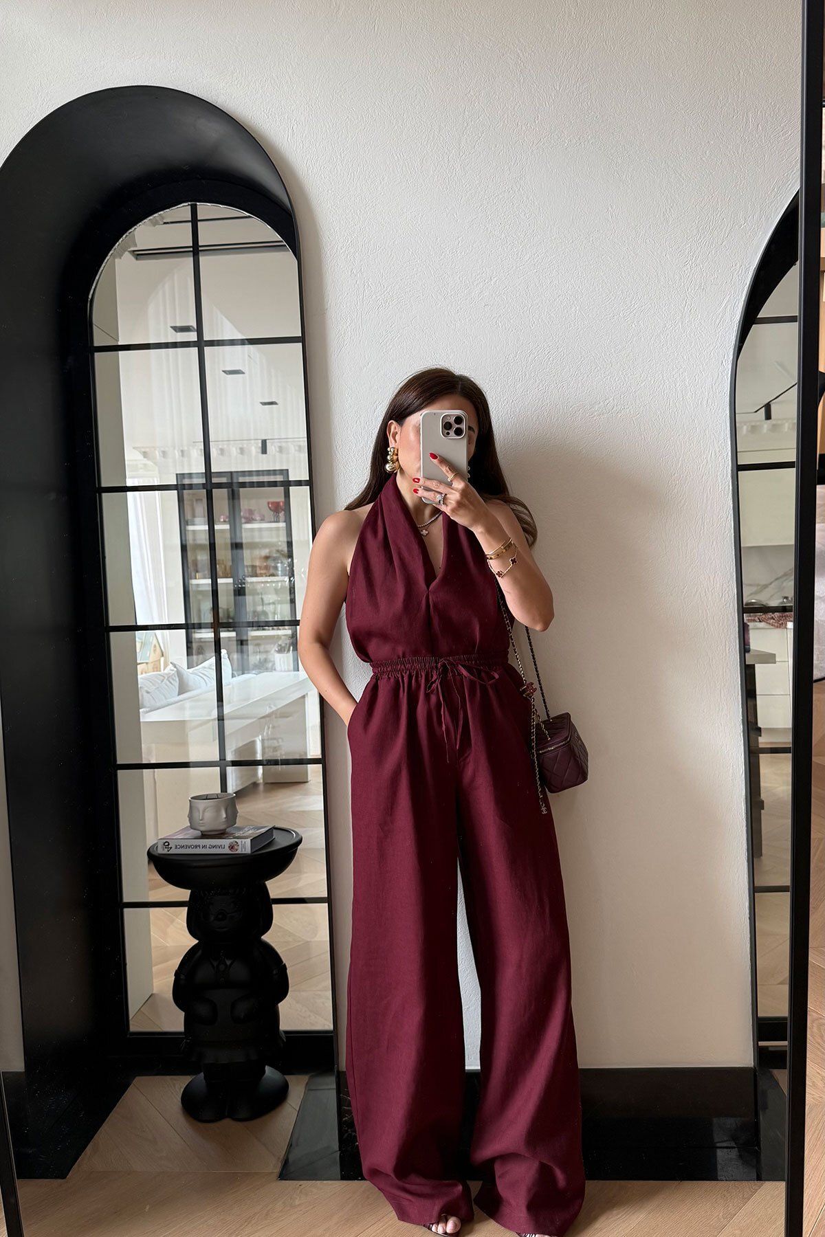 Özge Özgenç %100 Keten Bluz Pantolon Takım