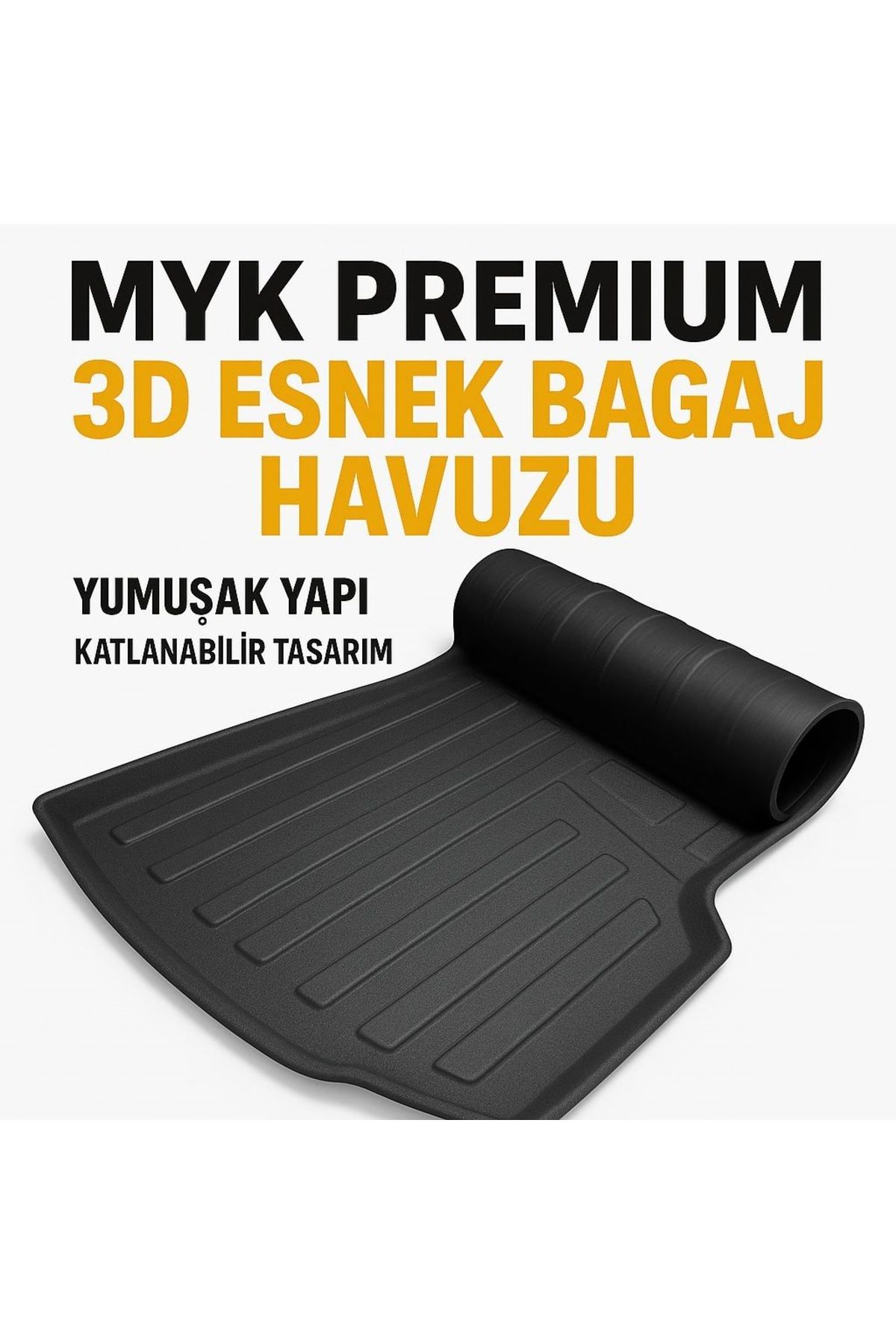 Mayuk Dizayn Audi A3 HB 2020 Sonrası MYK 3D Premium Yumuşak Bagaj Havuzu