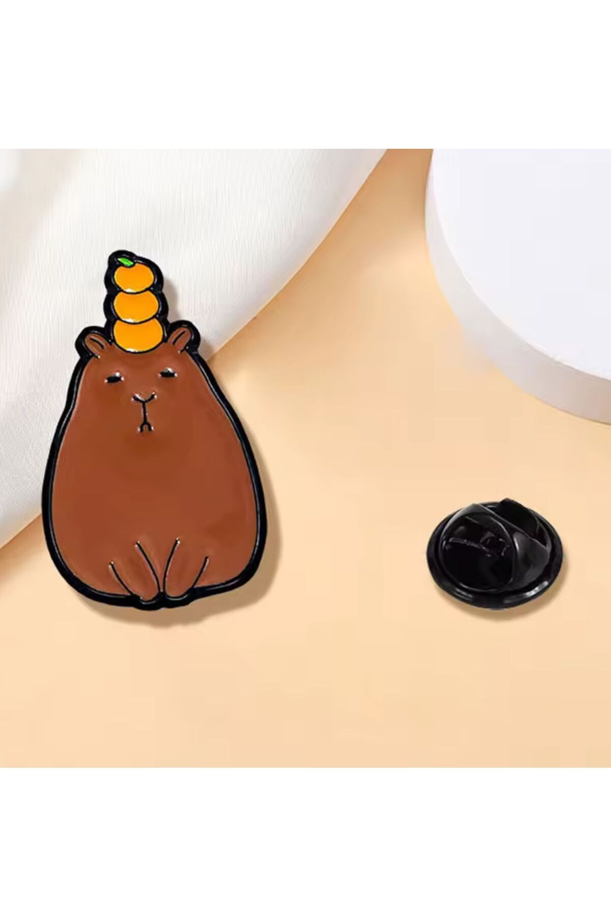 OZN AKSESUAR Capybara kadın broş, çocuk broş, iğneli broş, klipsli broş yaka broşu, çeket yaka iğnesi, mineli B75