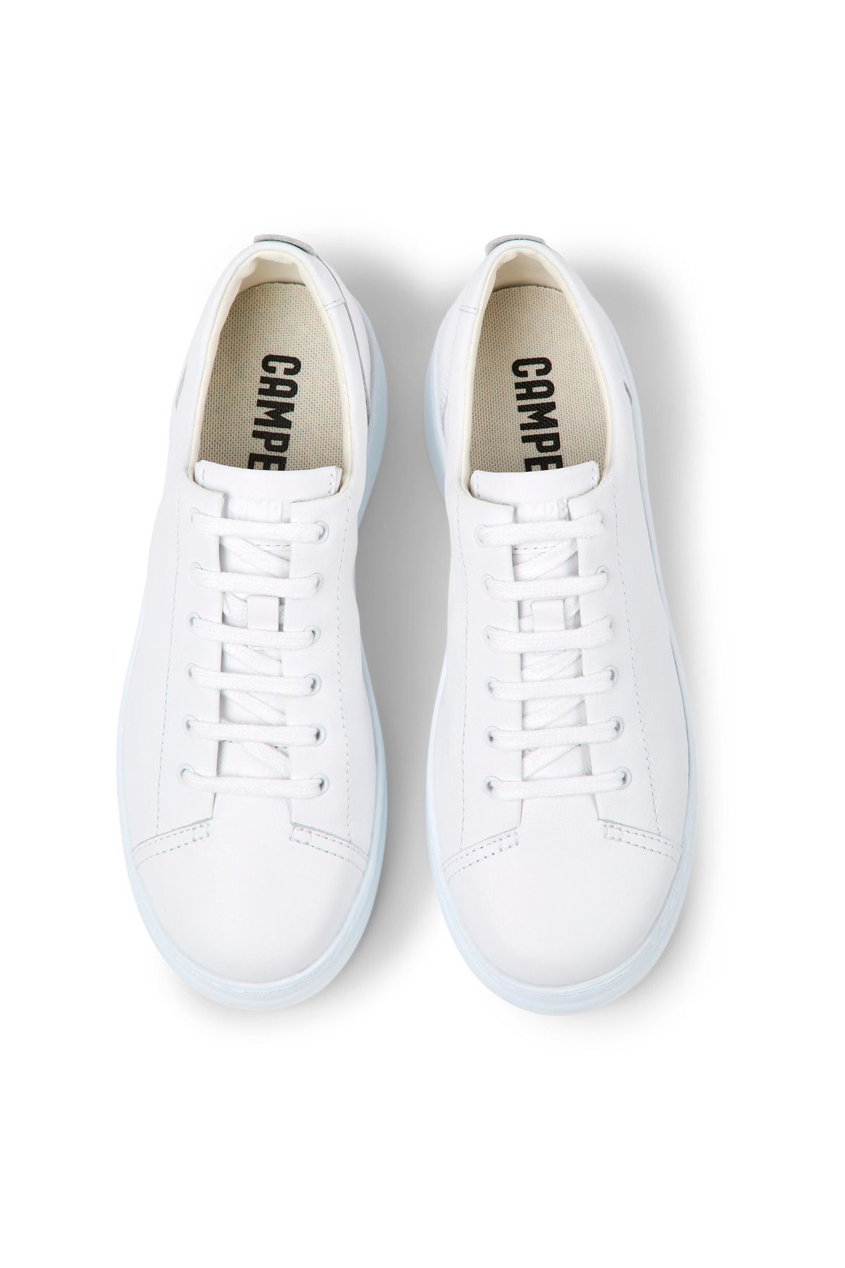 CAMPER-Women's White Platform Sneakers, Hook And Loop, Daily Comfort, Classic Genuine Leather Runnerup 3