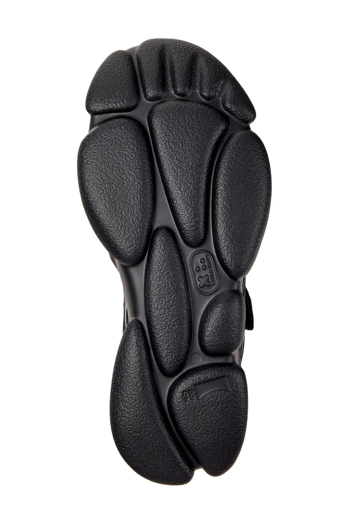 CAMPER-Women's Black Hook And Loop Comfortable Flats For Everyday Use Karst 5