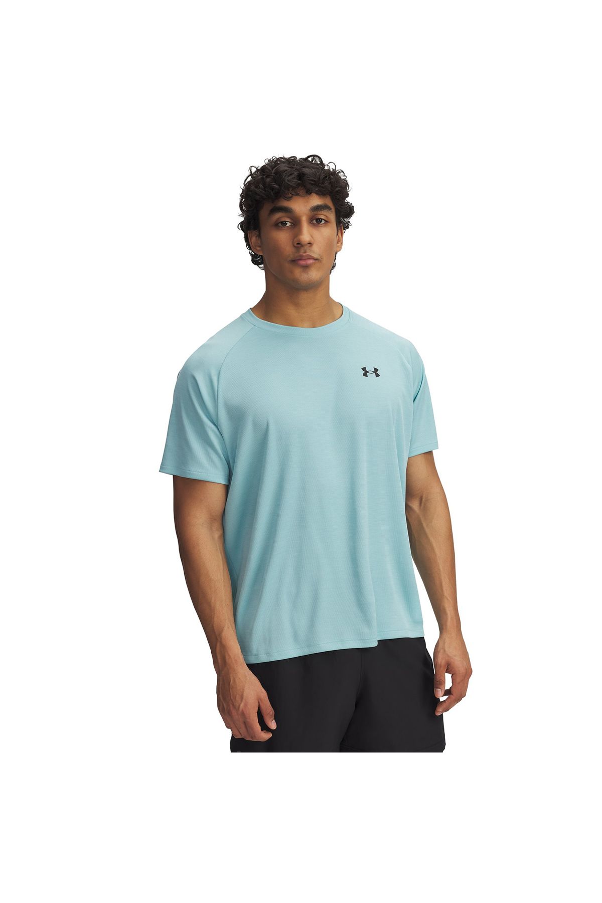 Under Armour Tech Textured Erkek Gri Yuvarlak Yaka Tişört