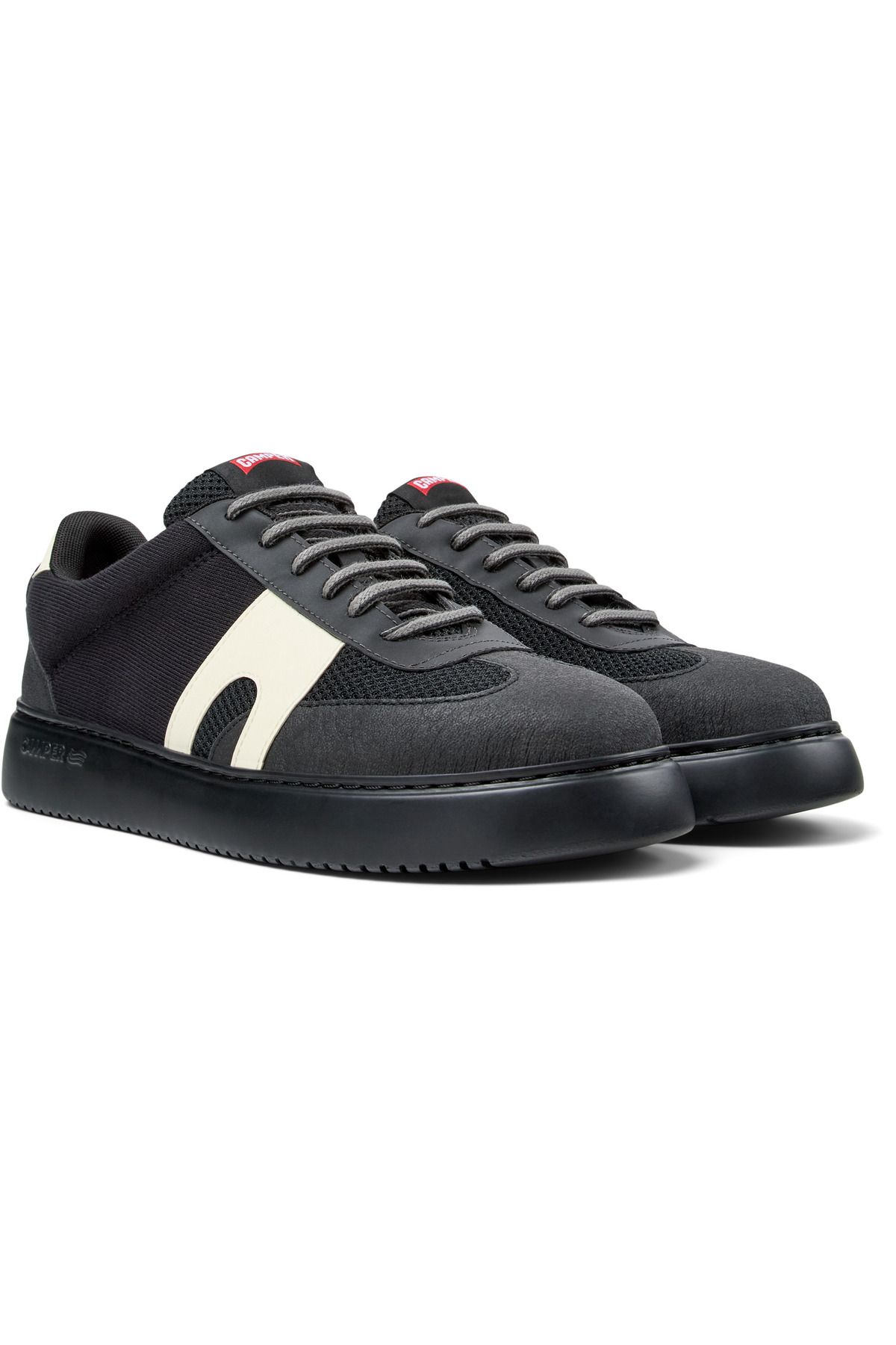 CAMPER-Men's Casual Black Mesh Sneaker With Hook And Loop Design For Everyday RunnerK21Sorona 1