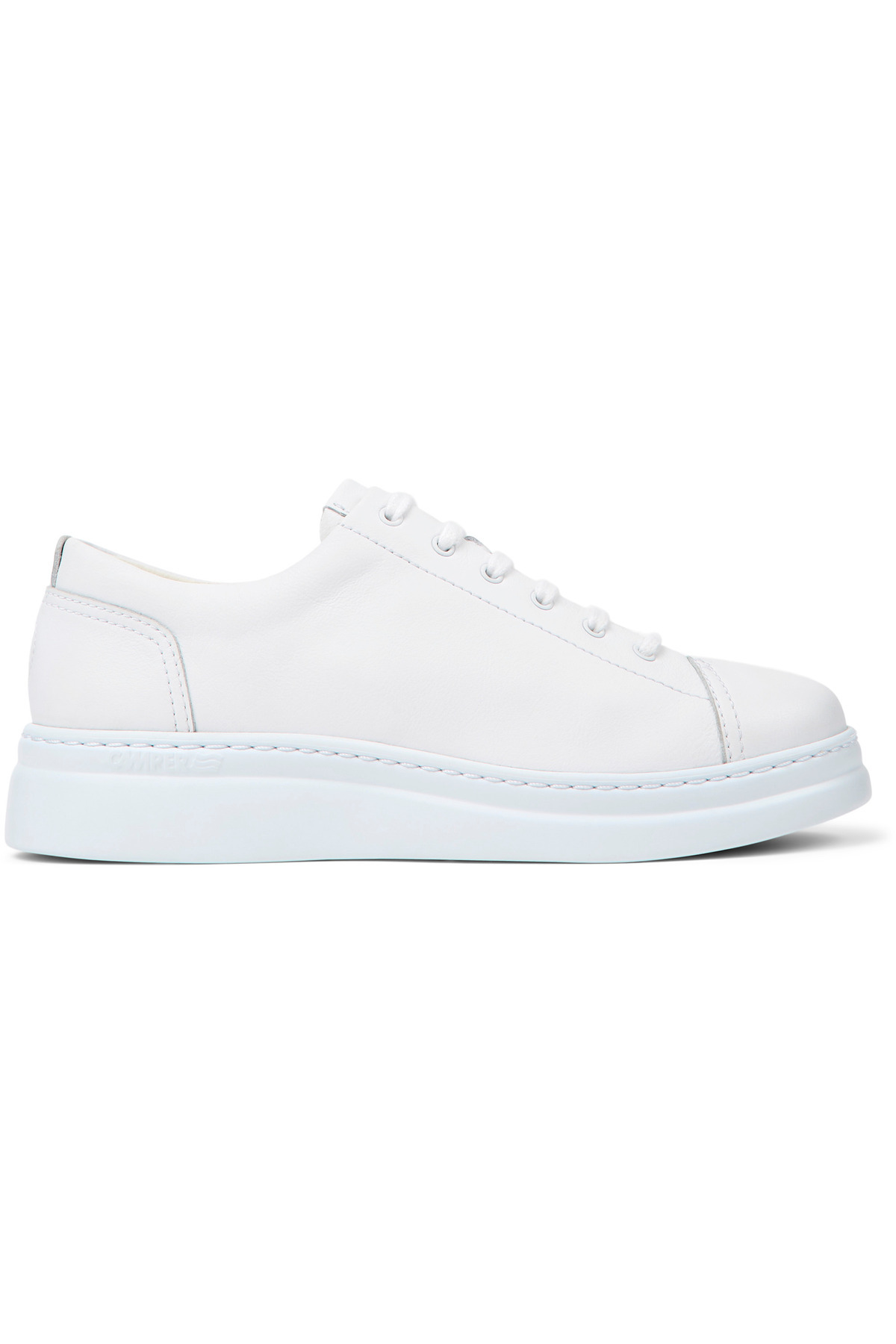 CAMPER-Women's White Platform Sneakers, Hook And Loop, Daily Comfort, Classic Genuine Leather Runnerup 2